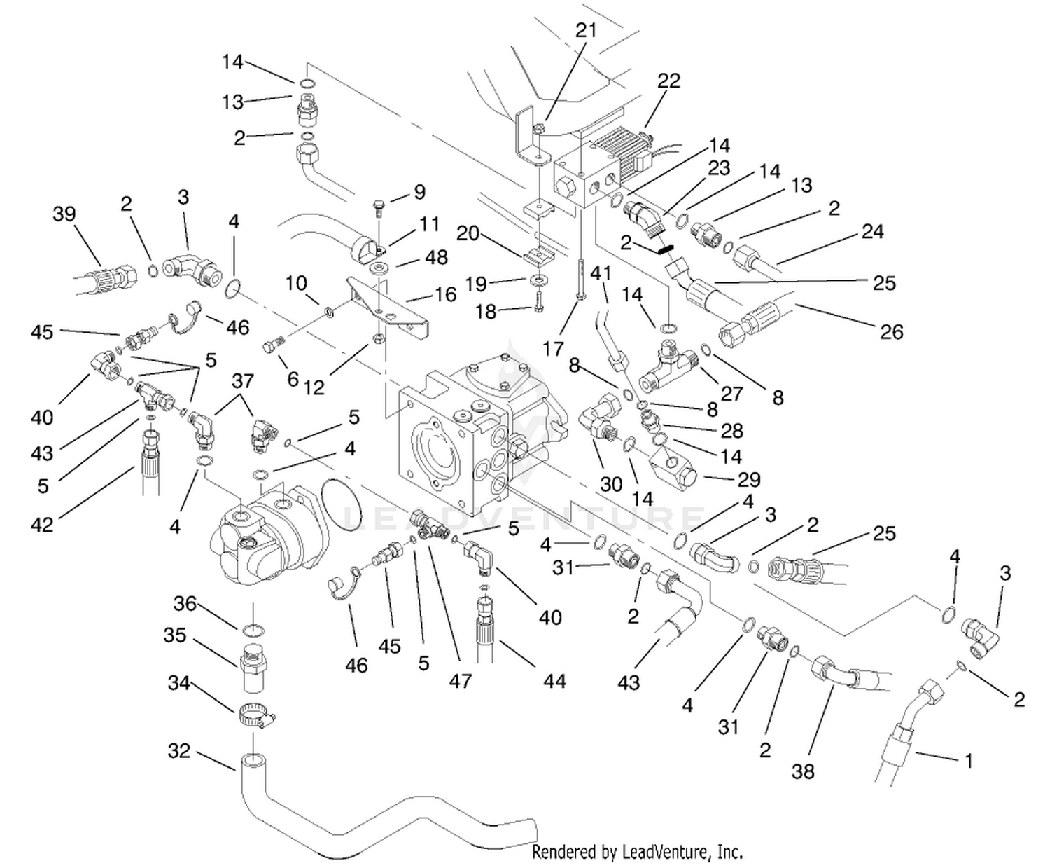 Hydraulic Pump Fittings Assembly
