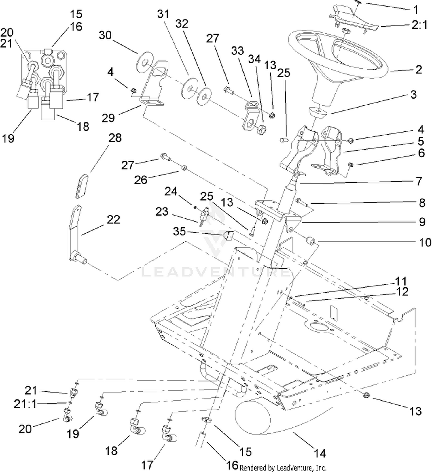Power Steering and Brake Pedal Assembly