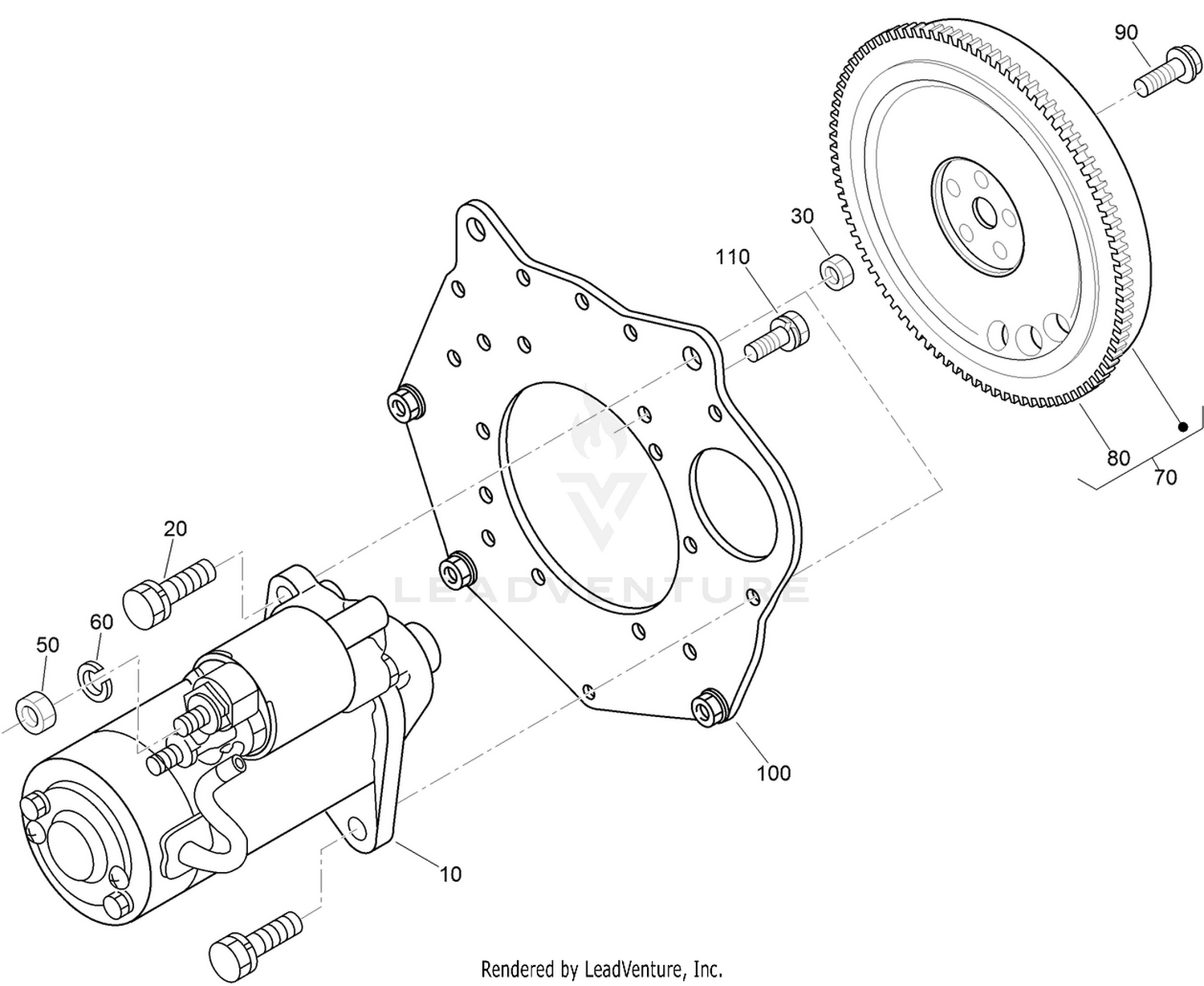 Starter and Flywheel Assembly