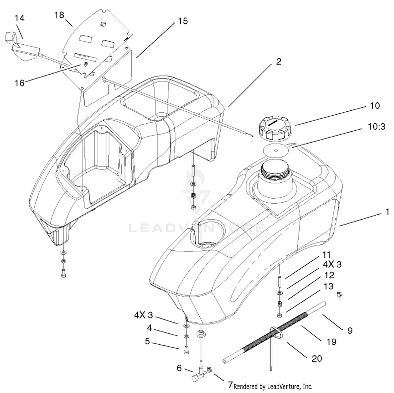 Fuel Tank and Control Pod Assembly