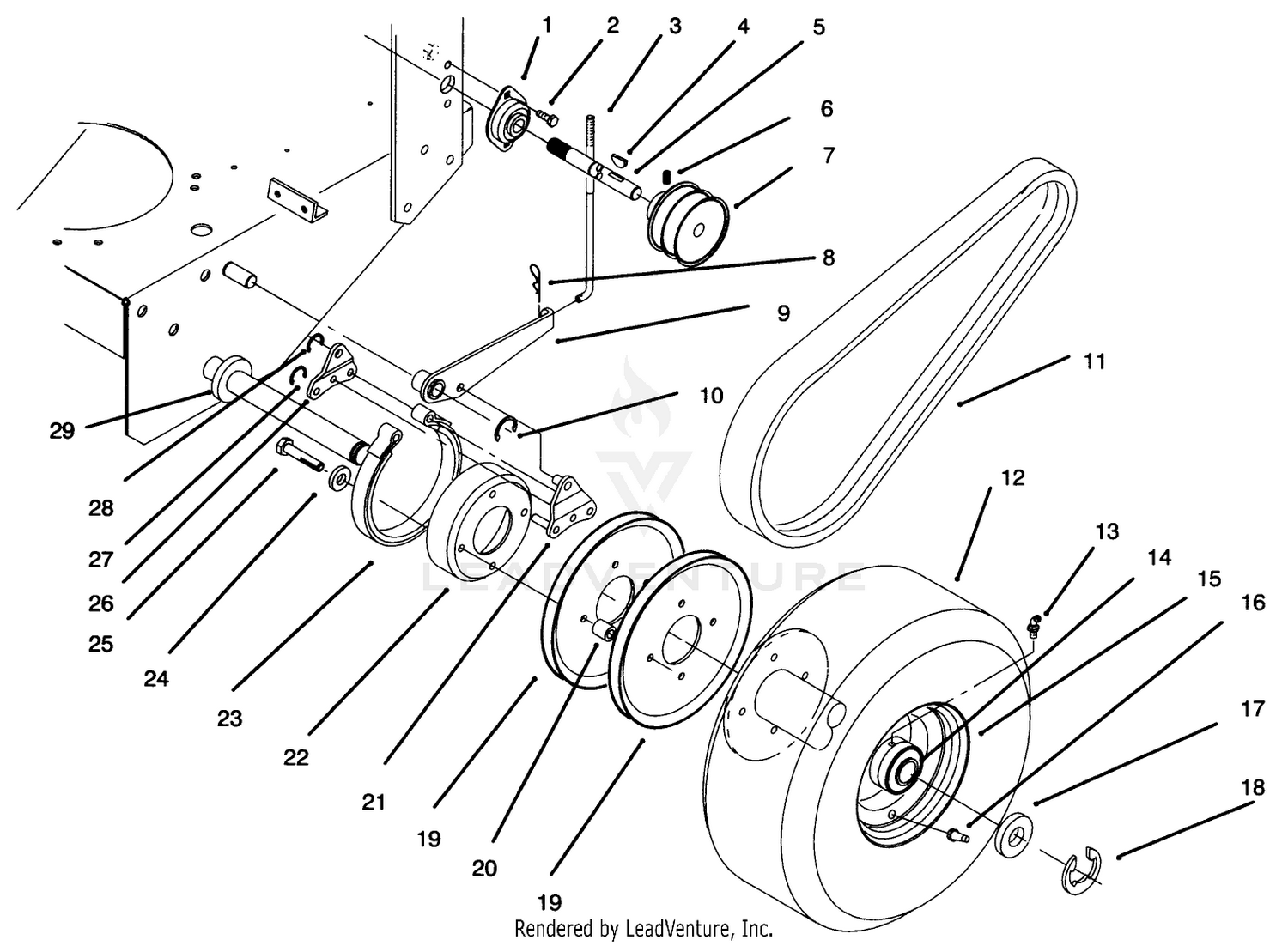 Axle, Brake, Wheel Drive And Belts