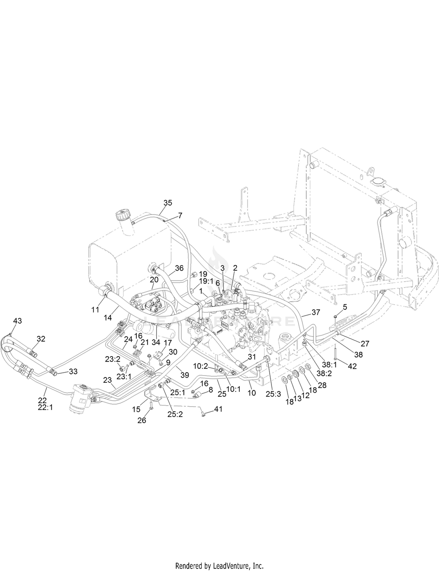 4 Wheel Drive Hydraulic Hose Assembly
