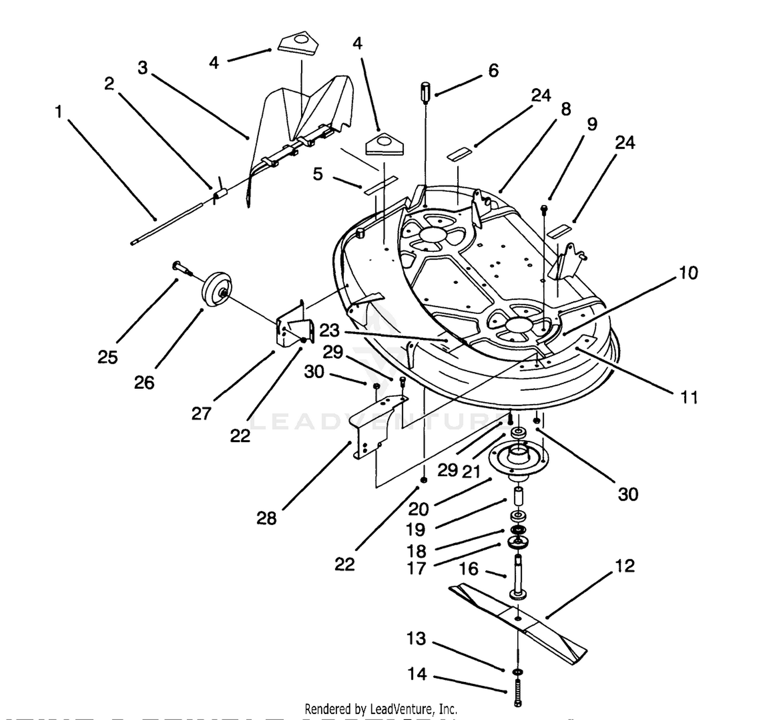 Housing  Spindle Assembly (38" Cutting Unit) (model No. 71213 Only)