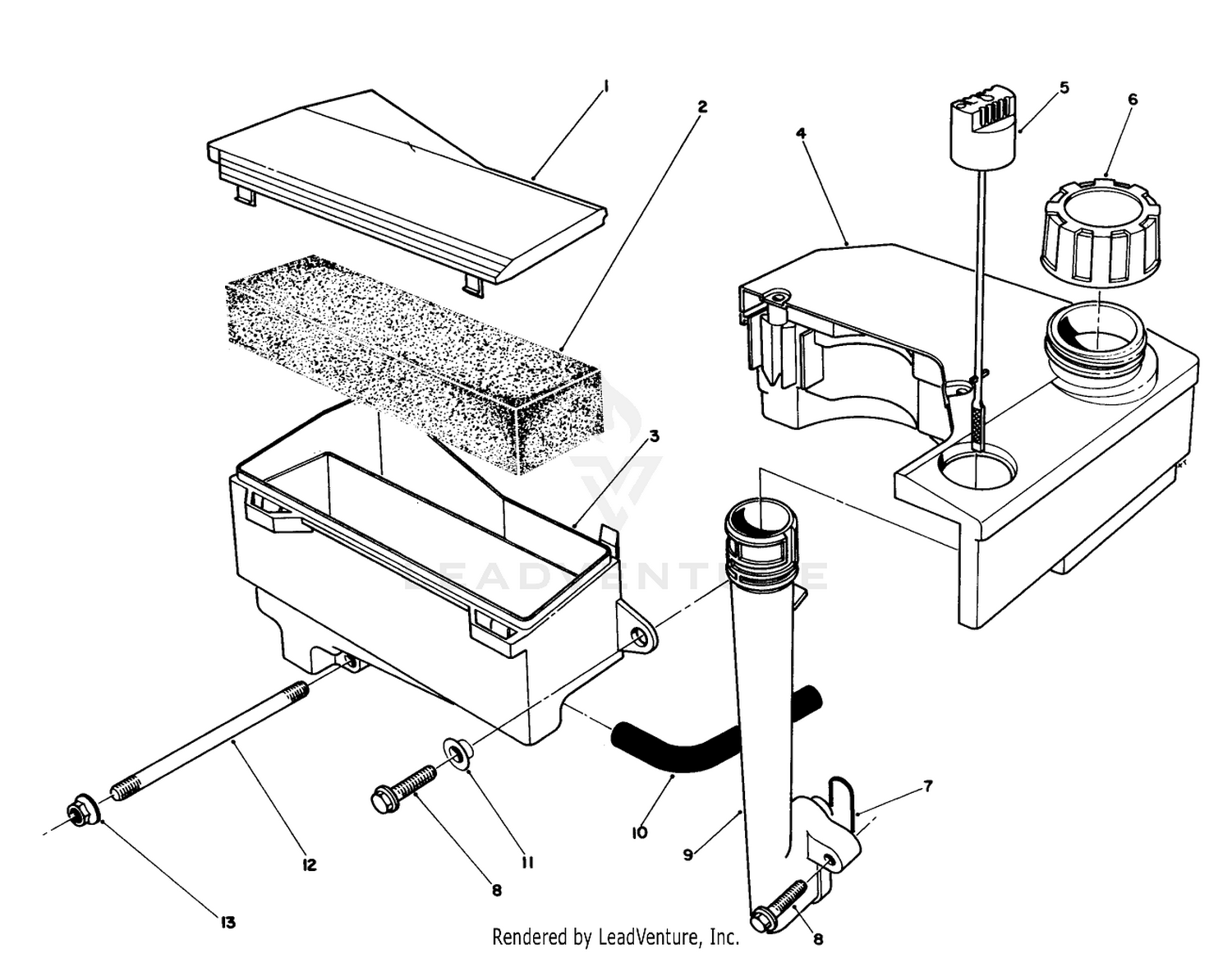 Air Cleaner  Fuel Tank Assembly (model No. Vml0-5)
