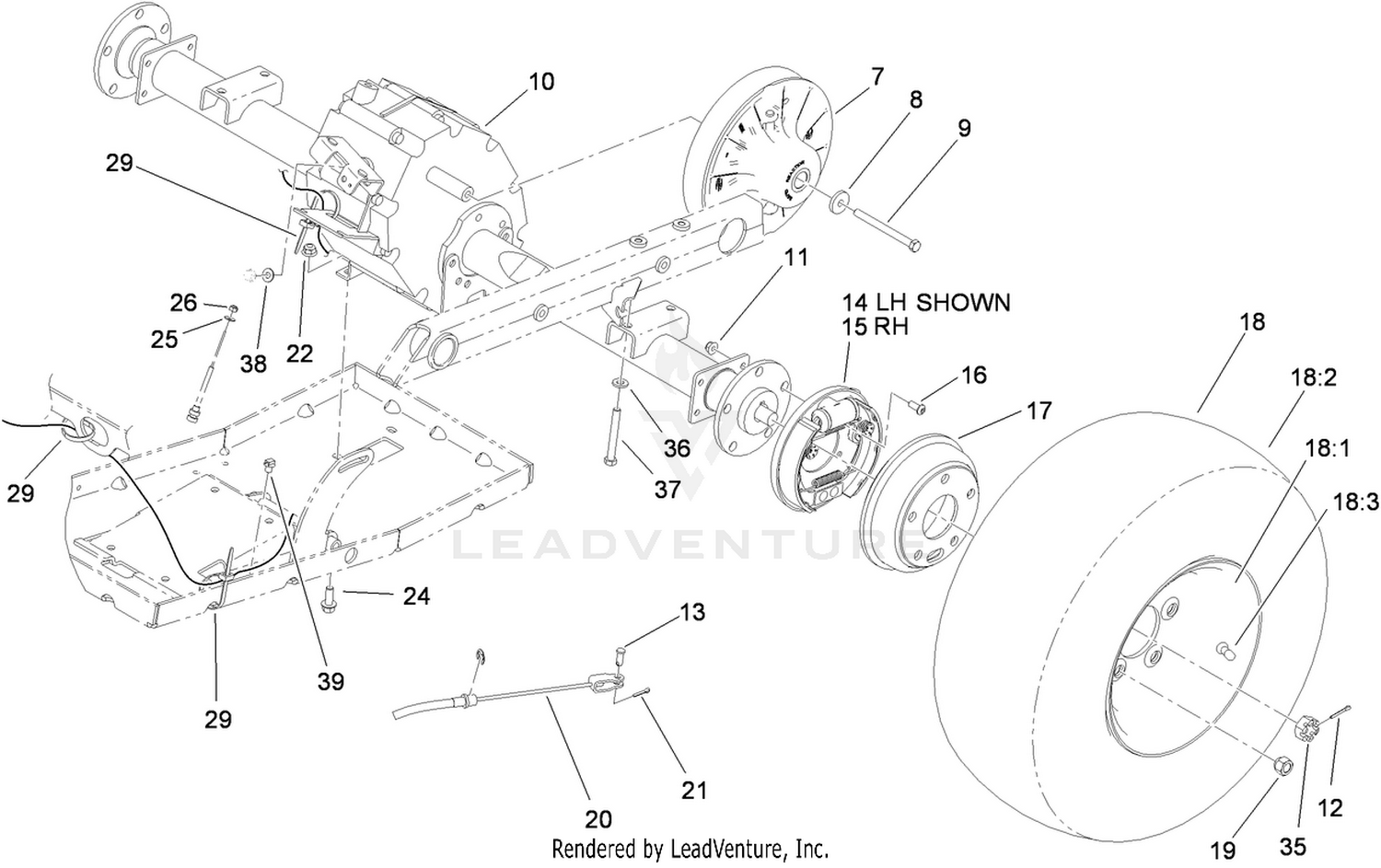 Rear Tire and Transaxle Assembly