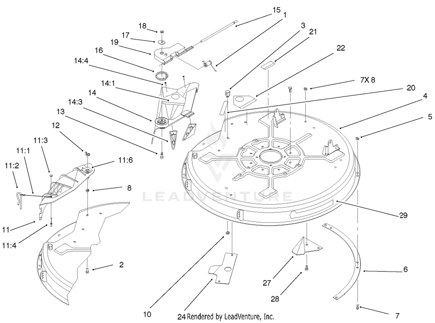 32" Deck Components Assembly