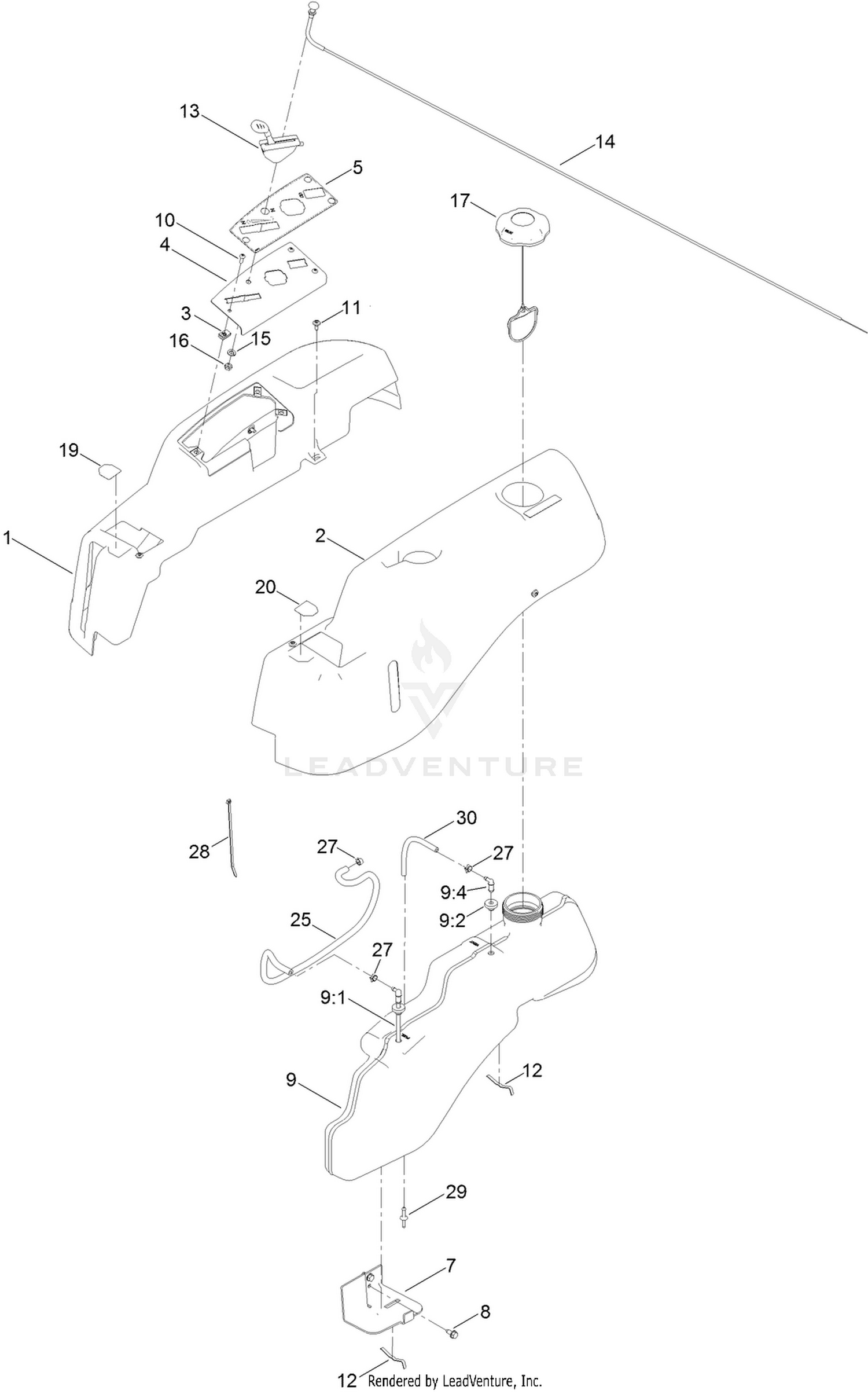 Body Styling and Fuel Tank Assembly