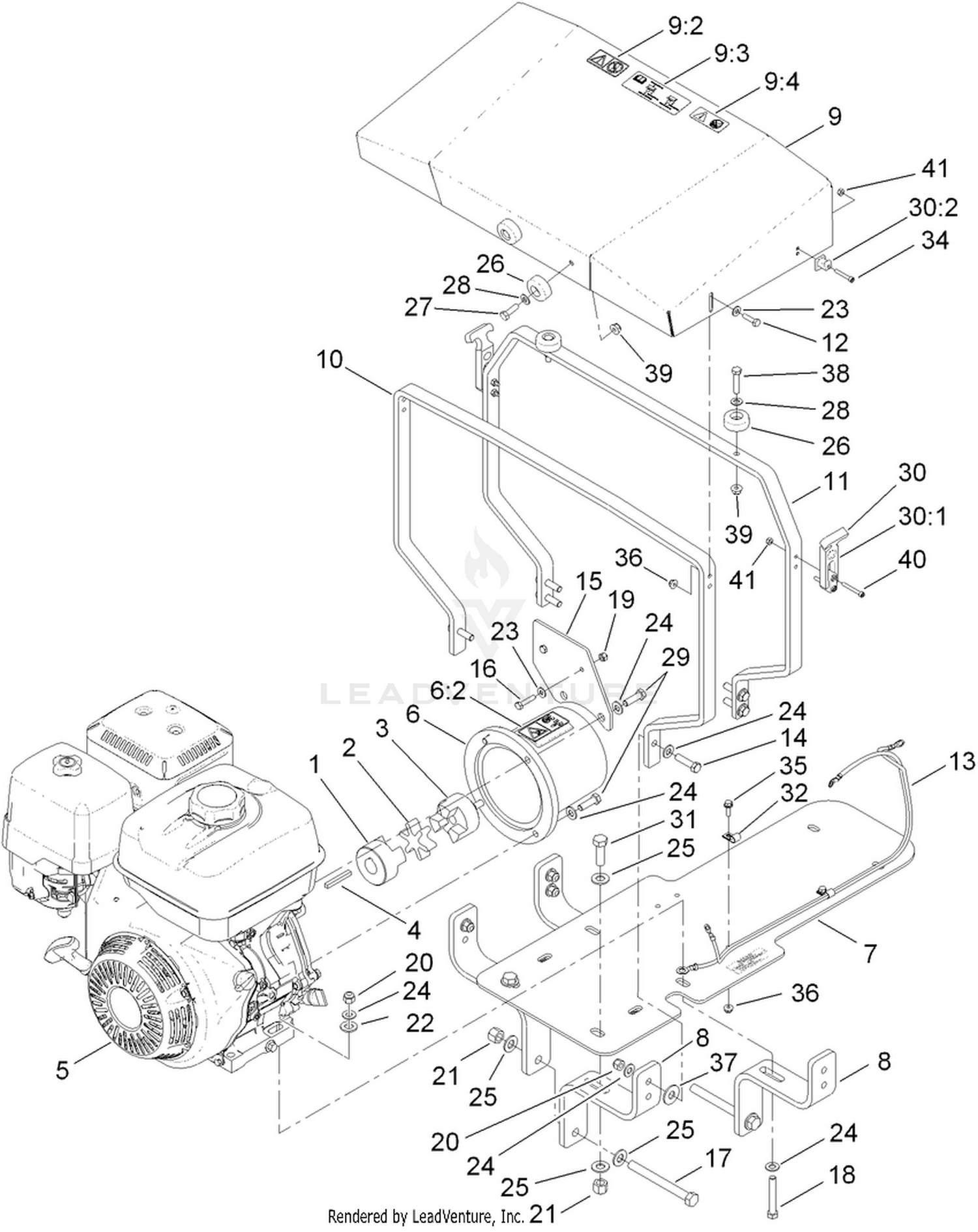 Engine and Mounting Assembly