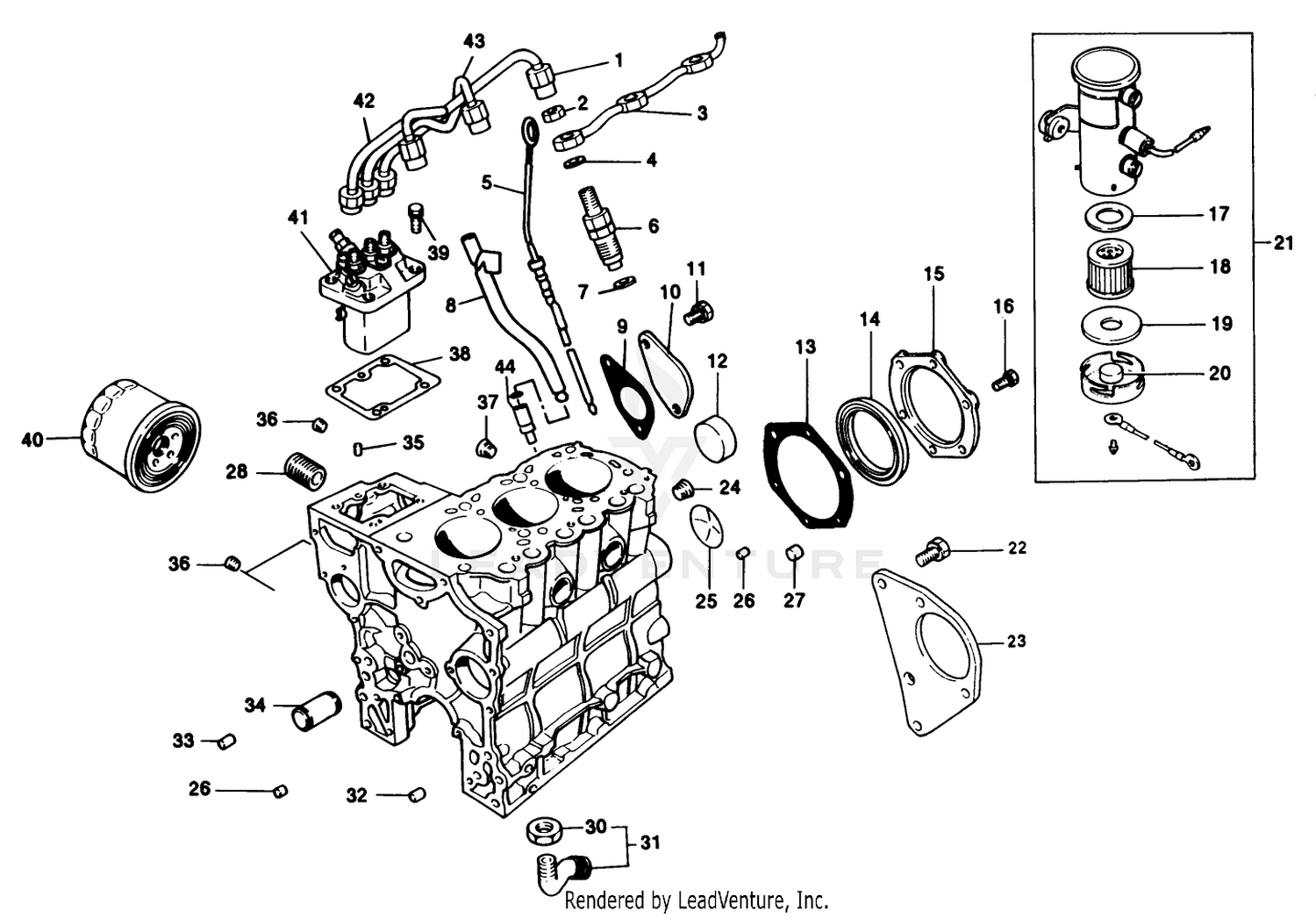 Fuel Supply  Engine Block Assembly