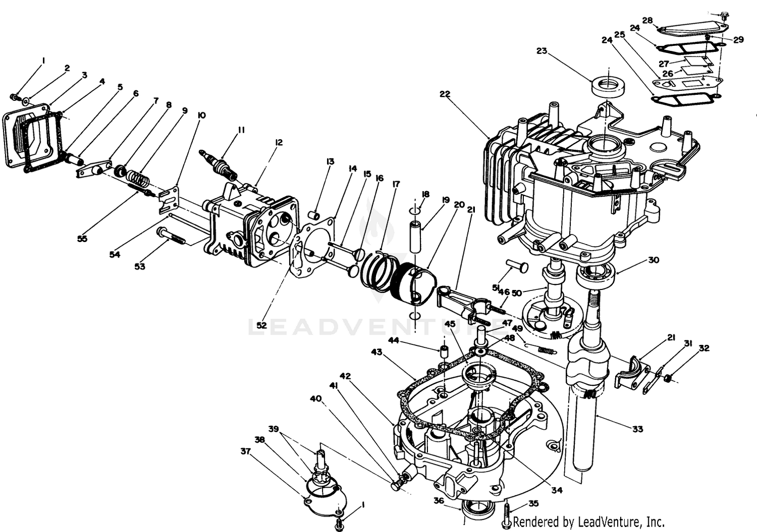 Crankcase Assembly (model No. Vml0-5)