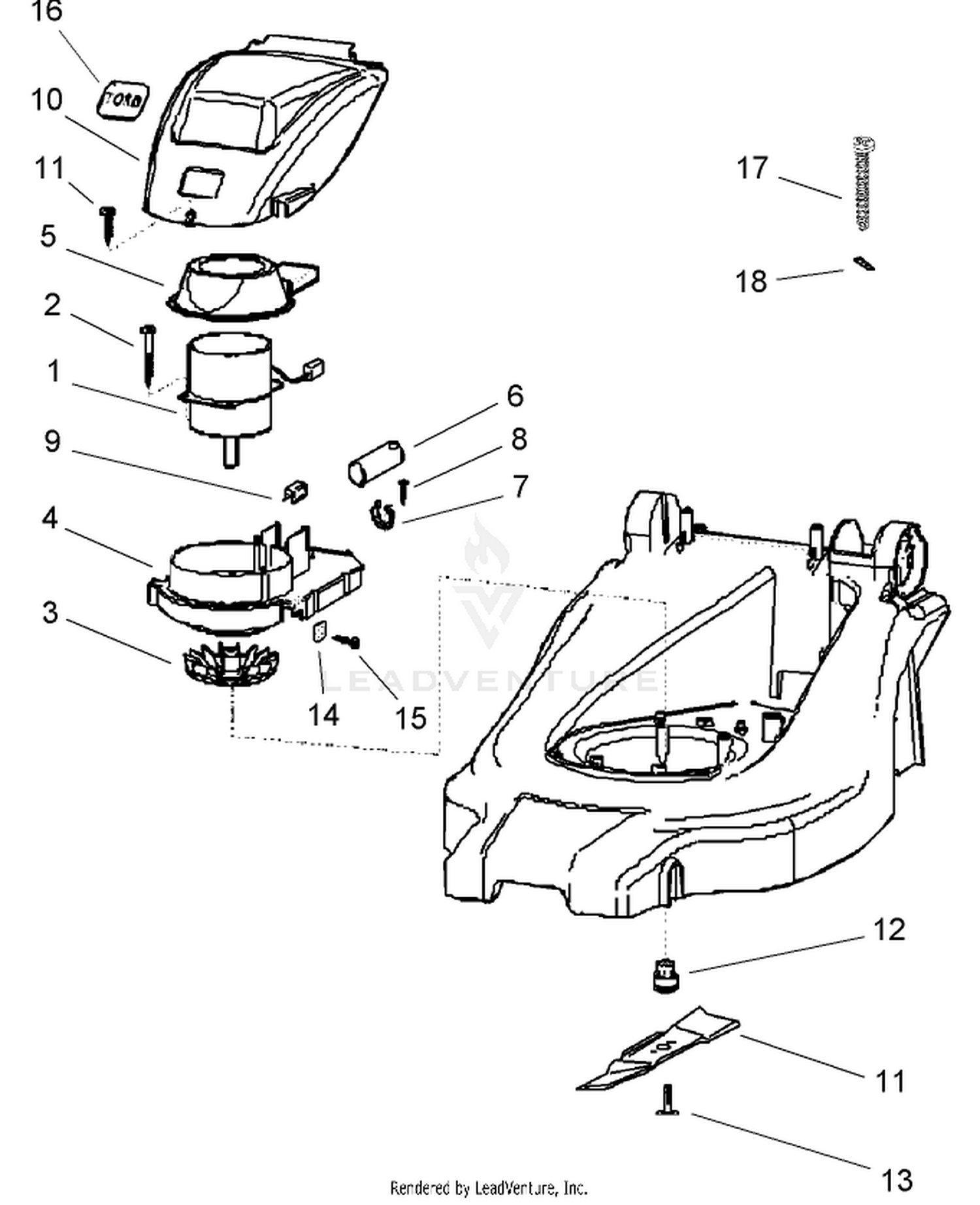 Motor and Blade Assembly