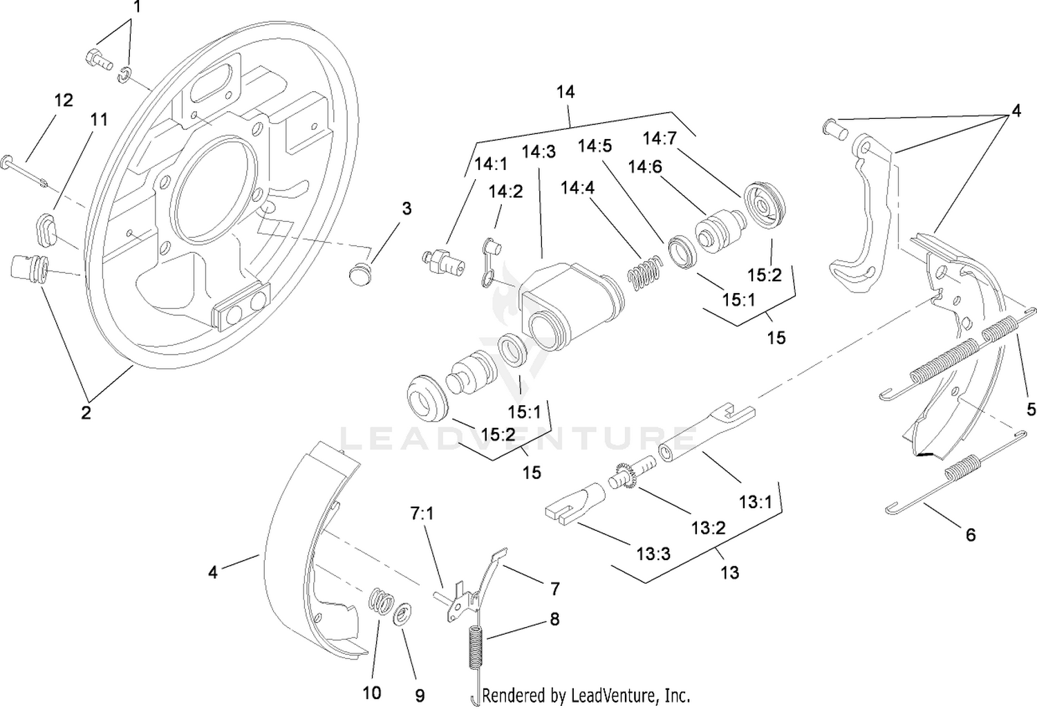 LH Rear Brake Assembly No. 112-7961