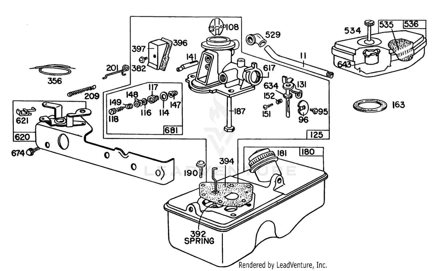 Briggs  Stratton Carburetor Assembly Model 92508-1000-01 For 19" Hand Propelled Model 16009