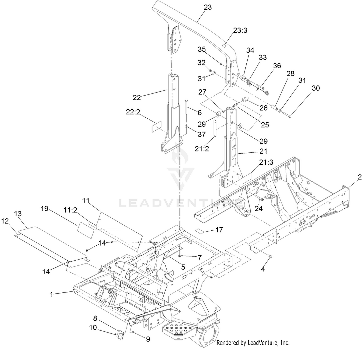 Frame and Roll-Over Protection System Assembly