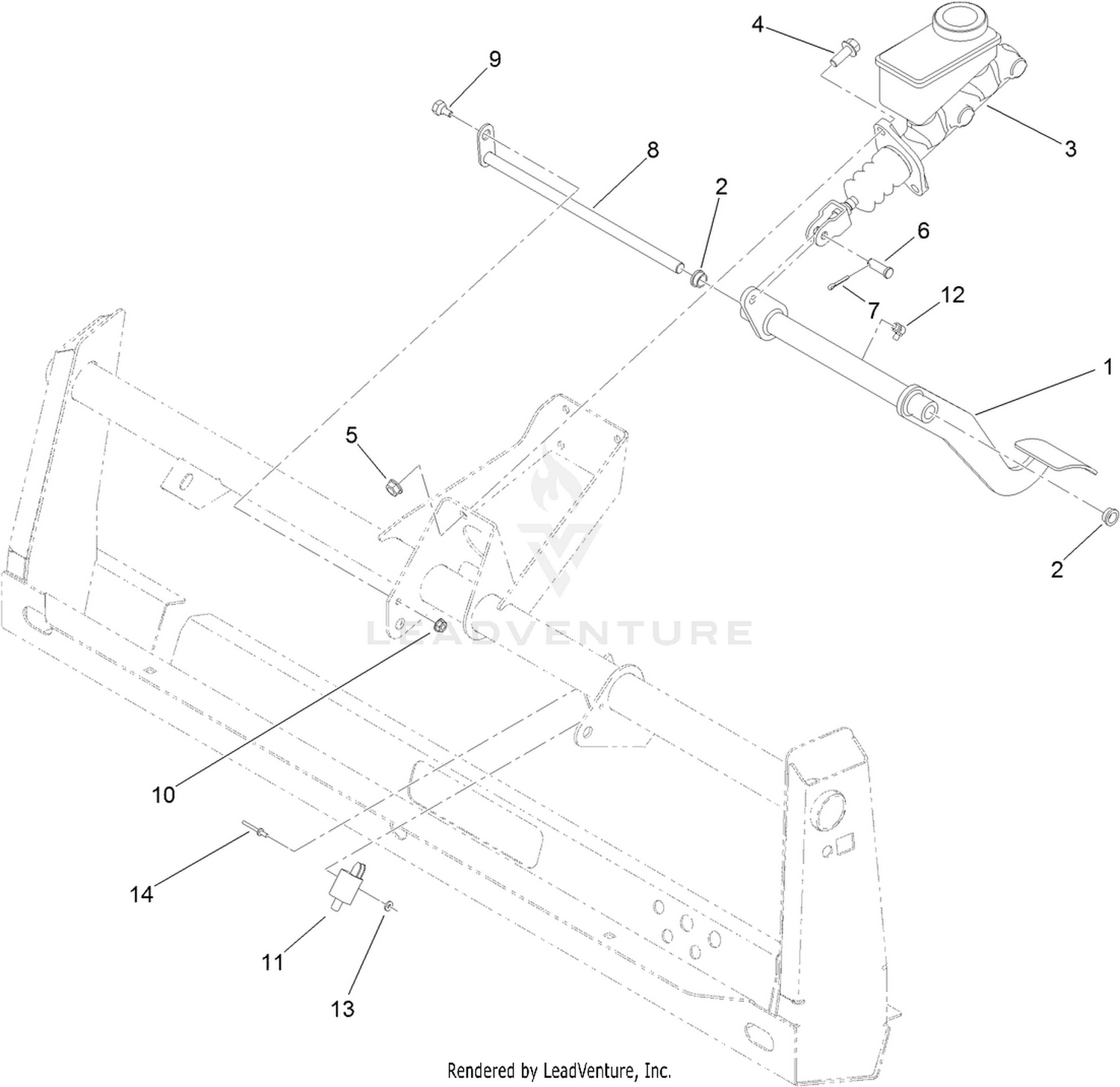 Master Cylinder and Brake Pedal Assembly
