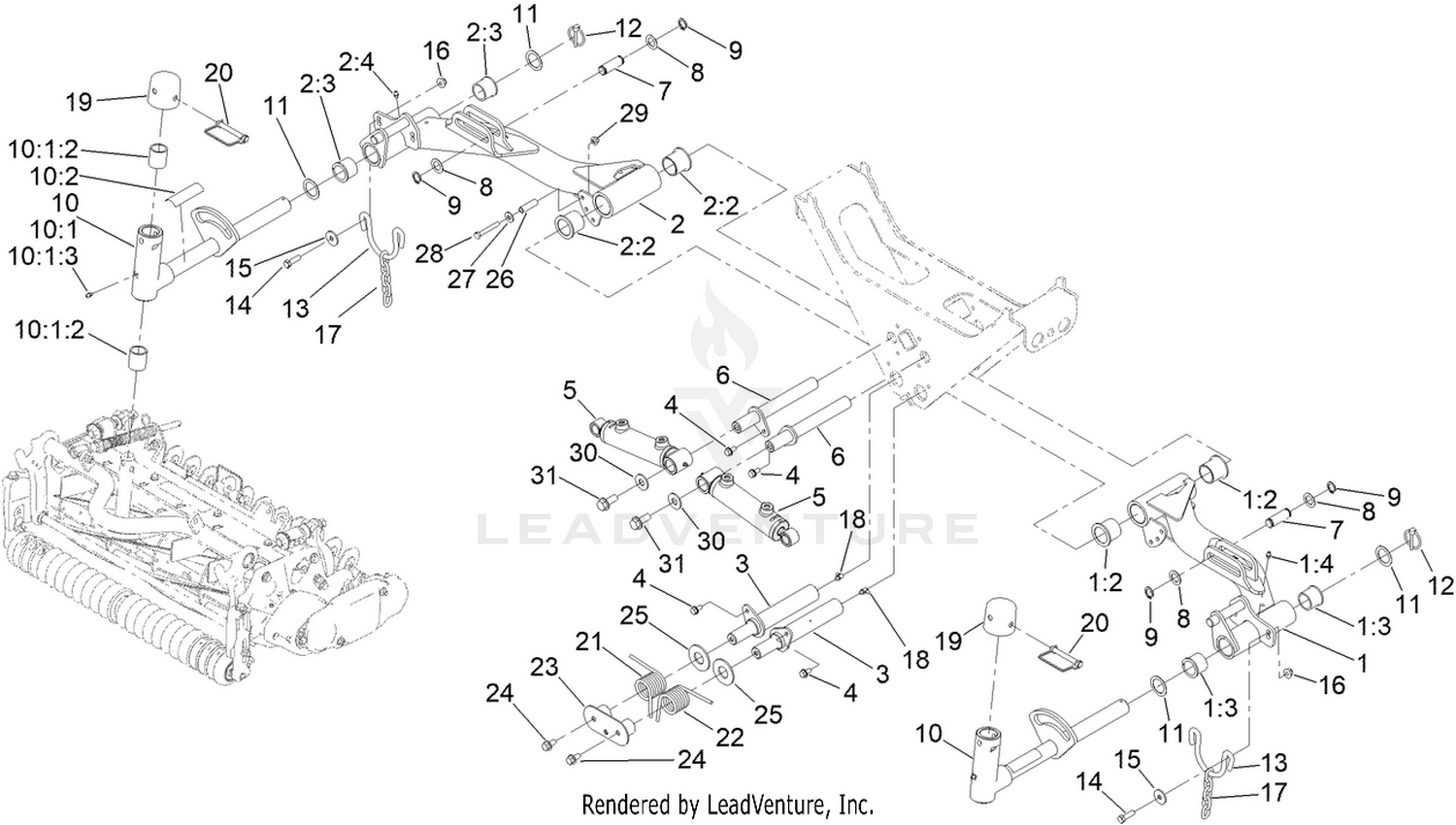 No. 2 and No. 3 Lift Arm Assembly