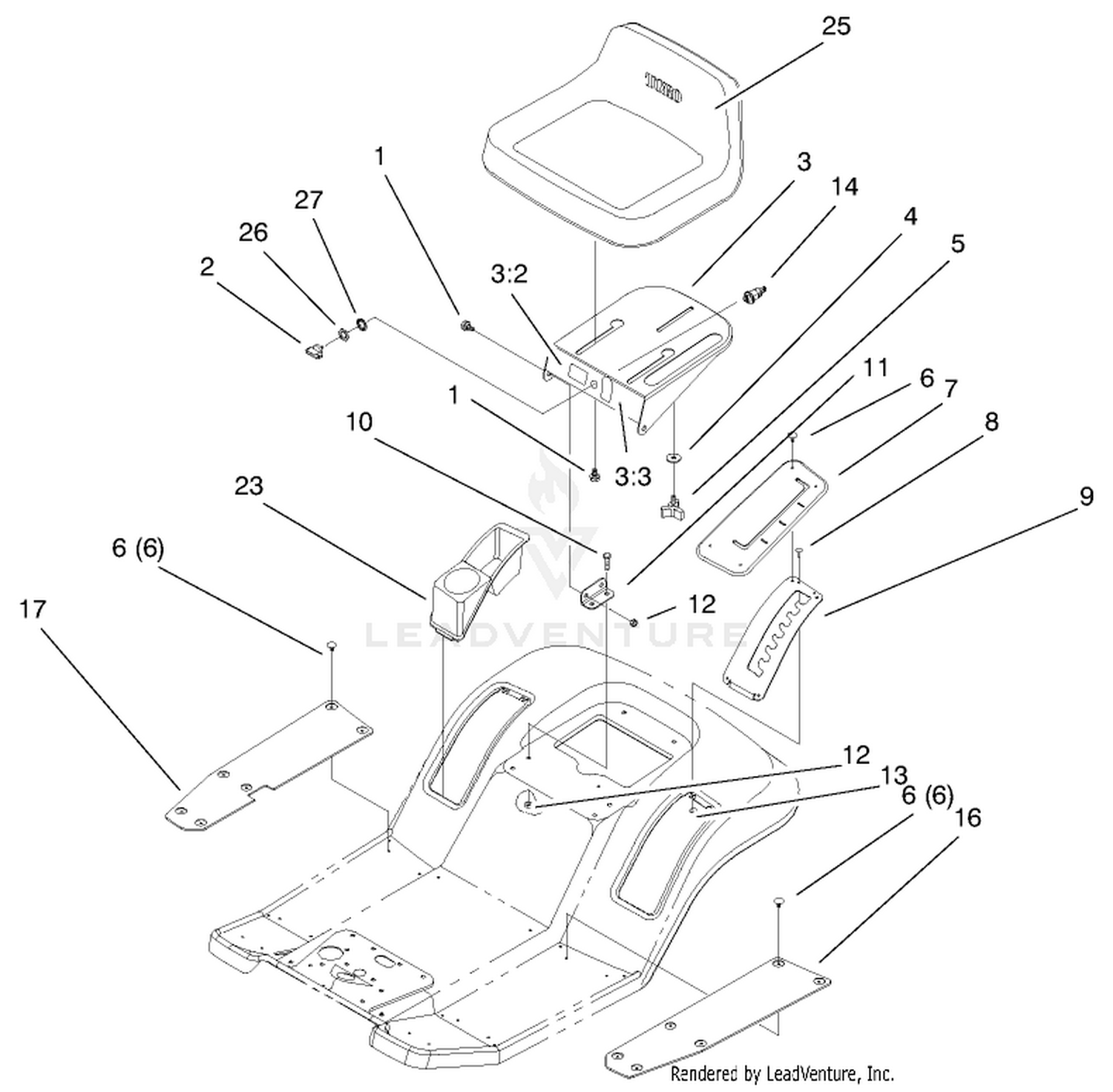 Rear Body  Seat Assembly