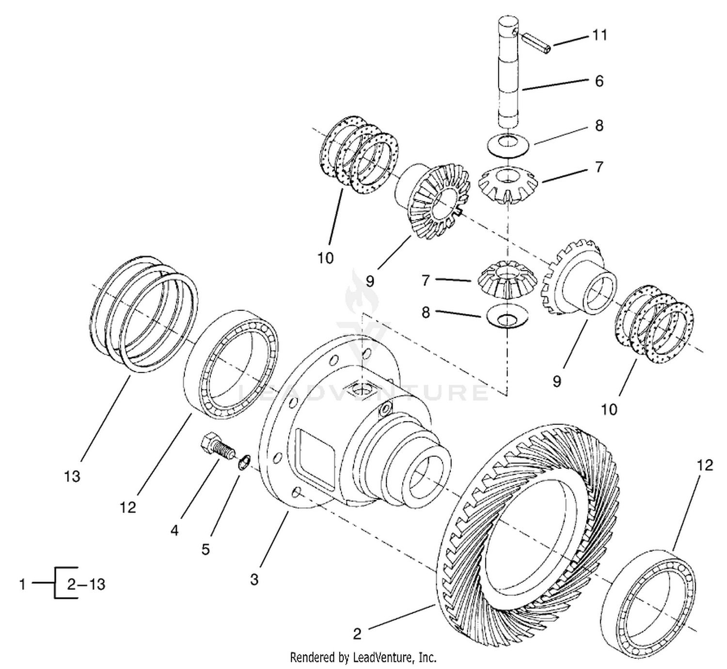 Differential Assembly Rear Axle Assembly No. 100-3784 (Continued)