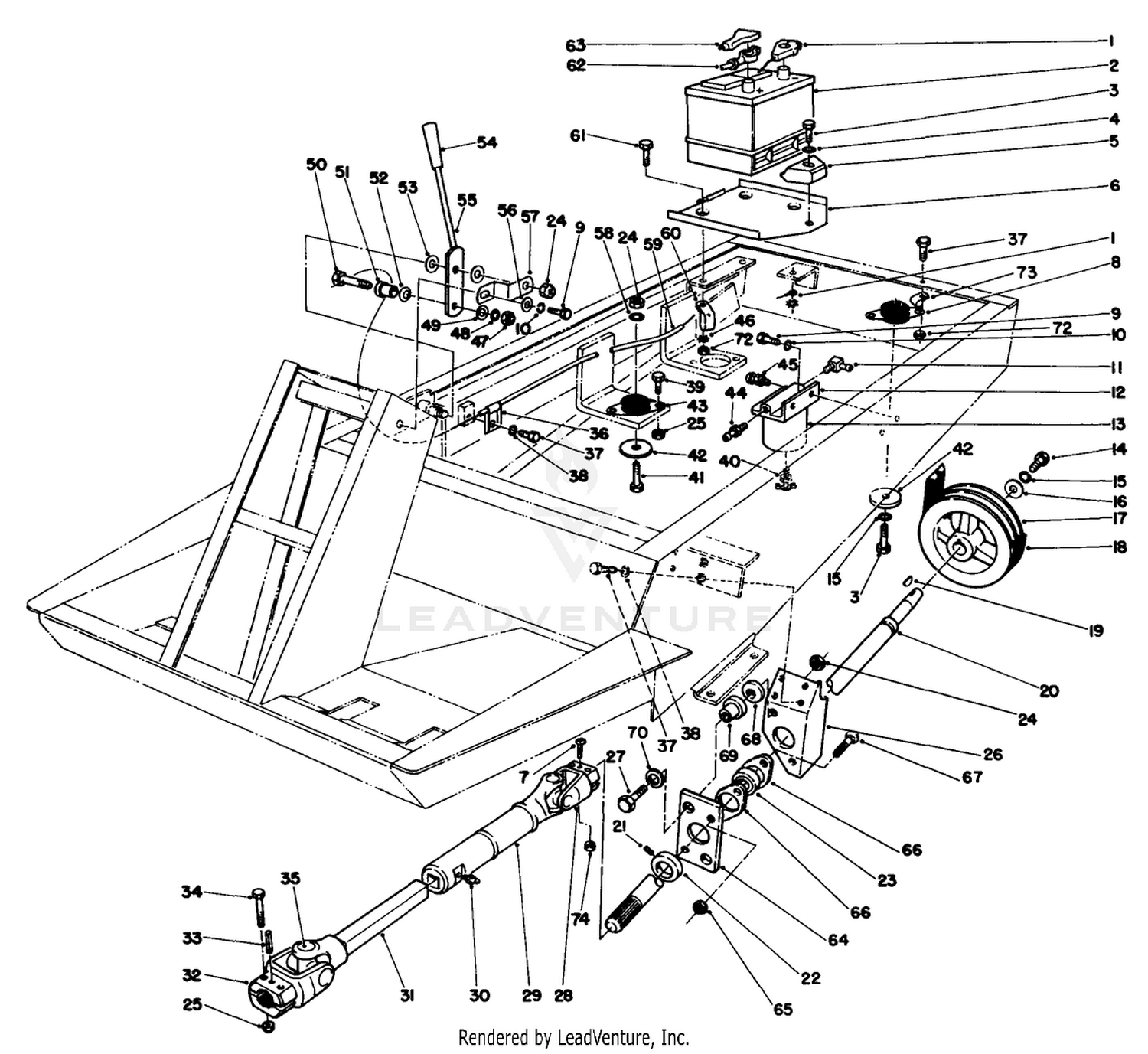 Power Take Off Battery  Engine Mount