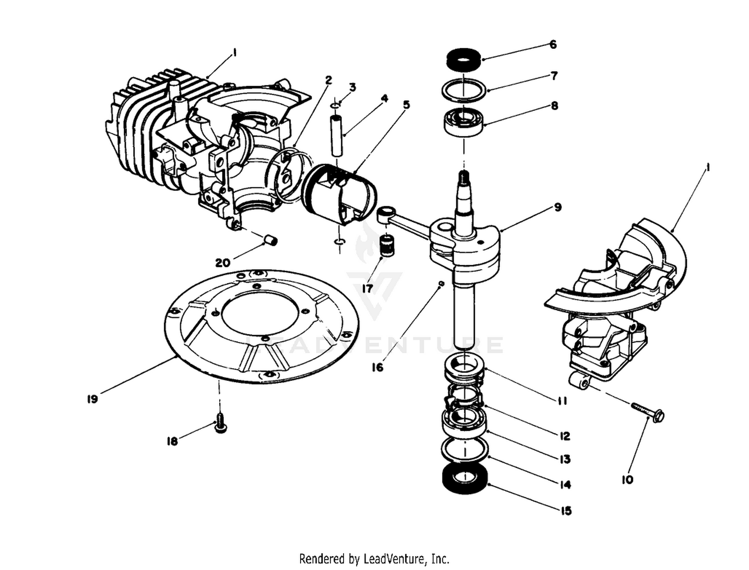 Crank Shaft Assembly (engine Model No. 47pm1-1)(serial No. 2005001  Up)