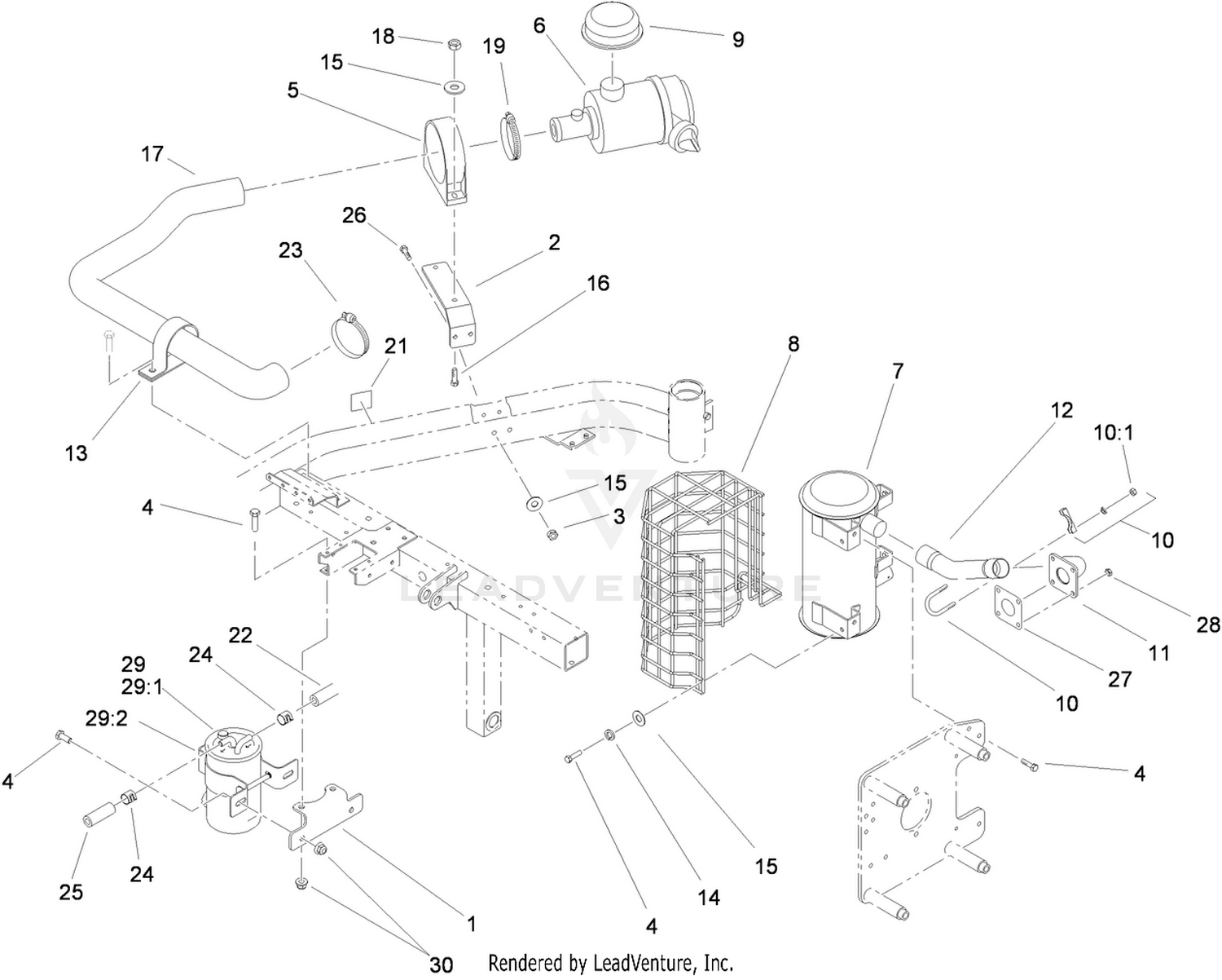 Air Cleaner and Exhaust Assembly