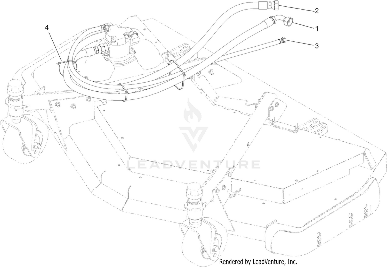 Front Deck Hose Routing Assembly