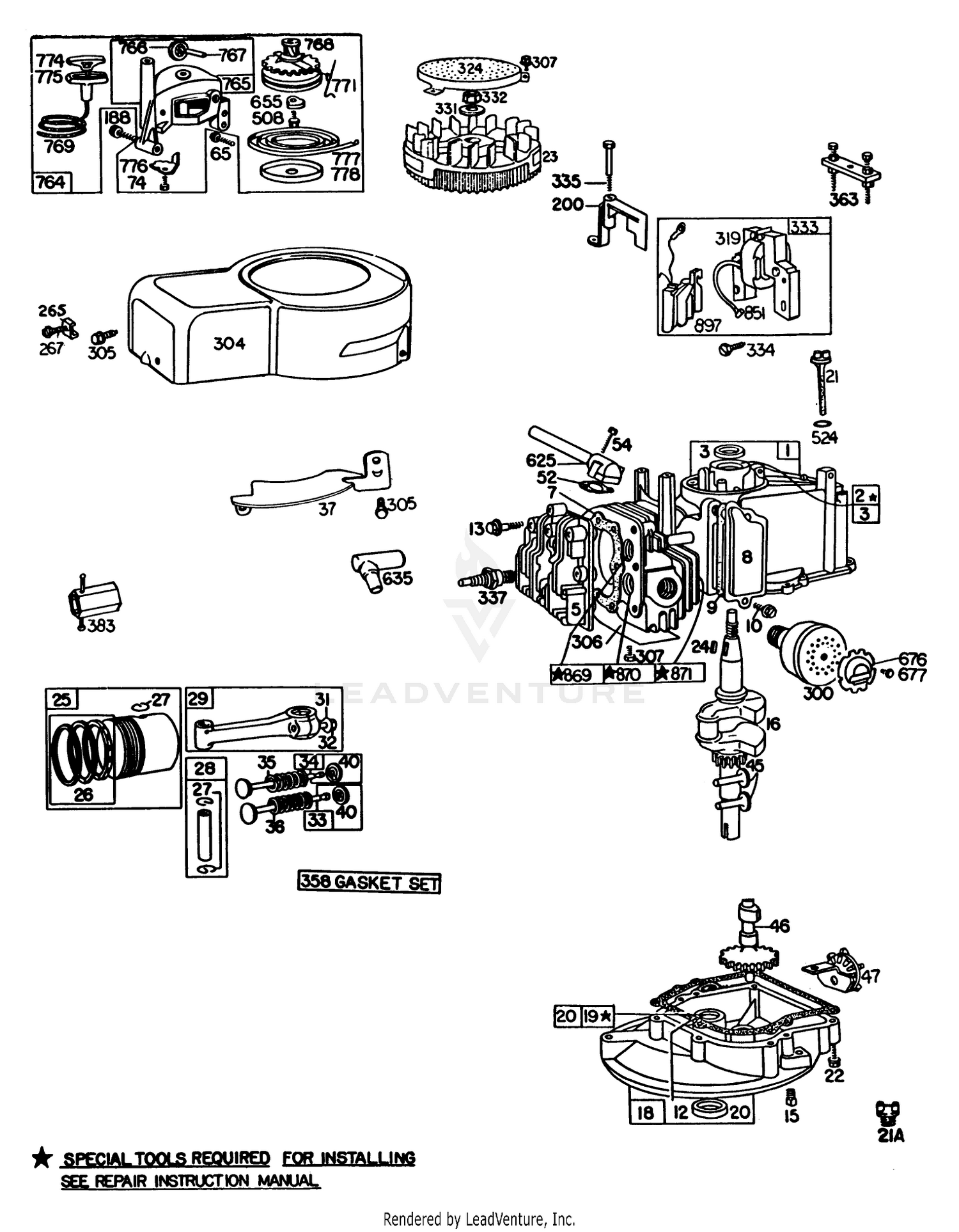 Engine Briggs  Stratton Model 92908-5205-01