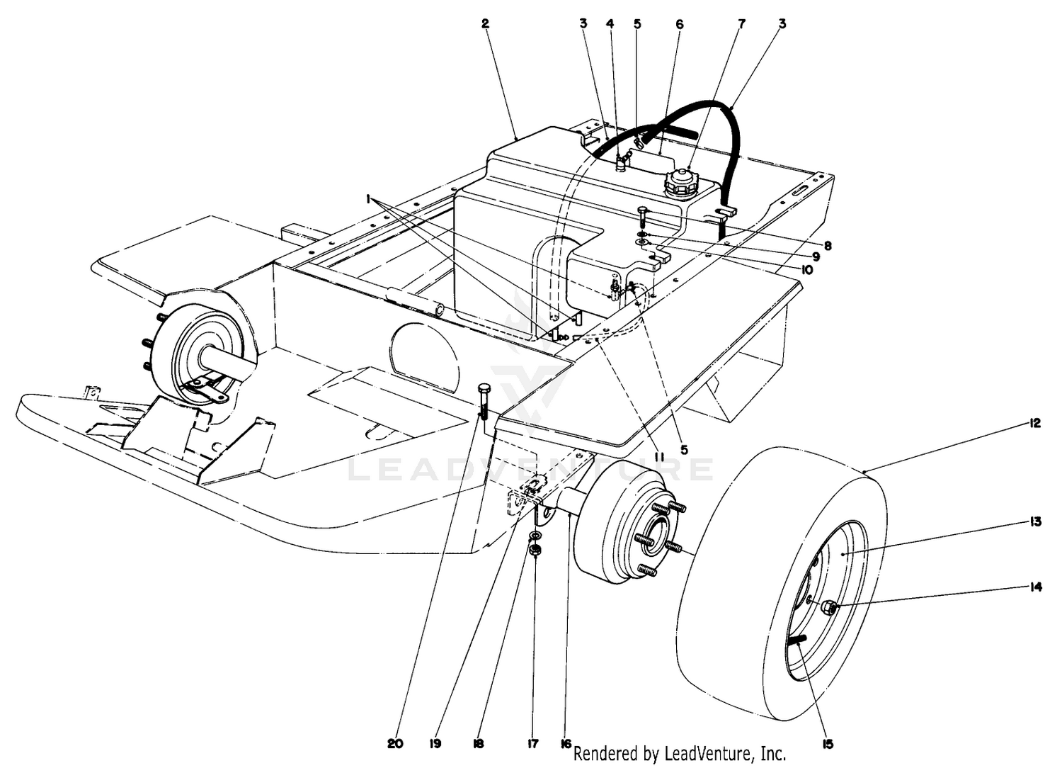 Gas Tank And Axle Assembly