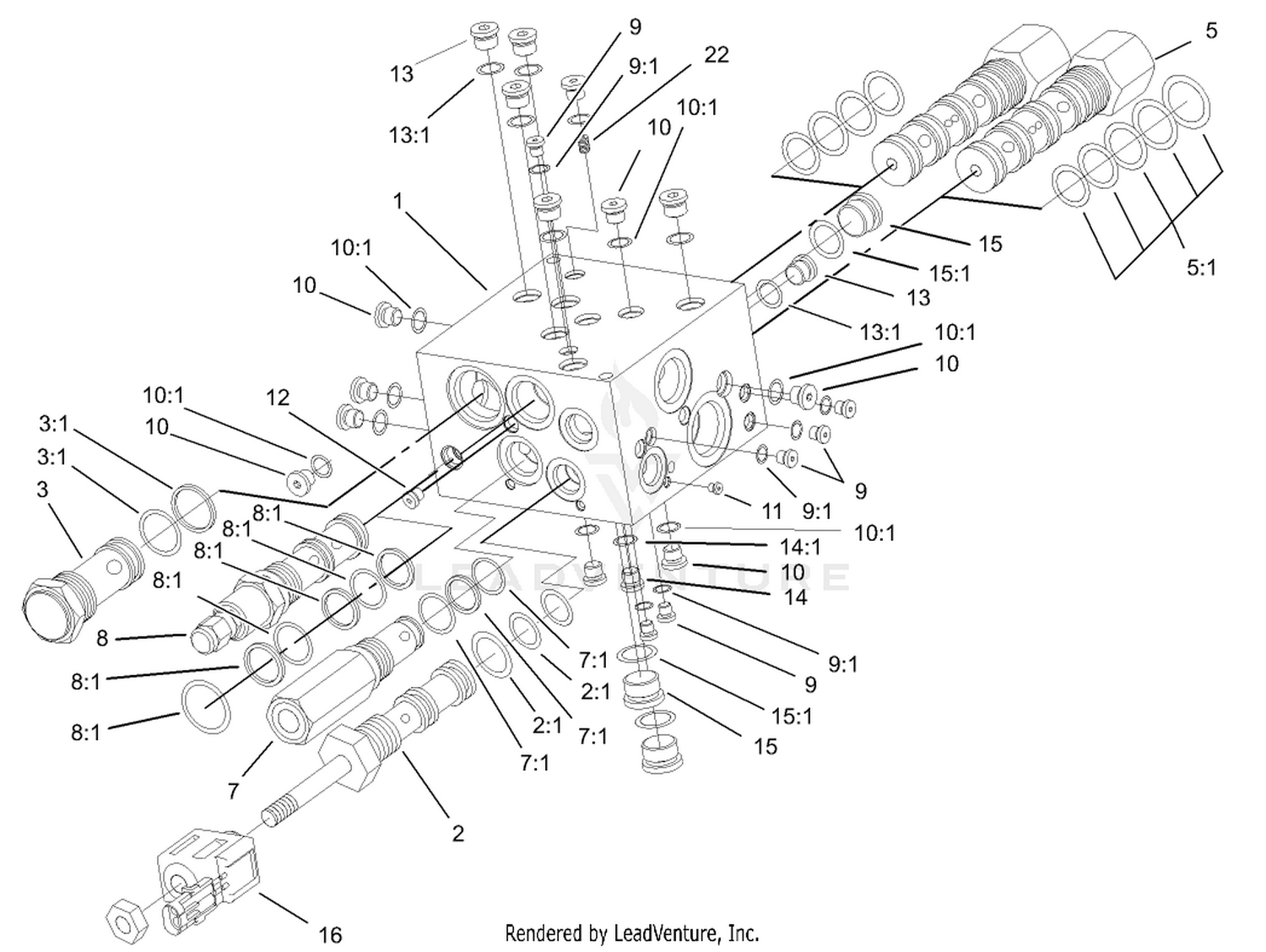 4 Wheel Drive Manifold Assembly No. 105-9875