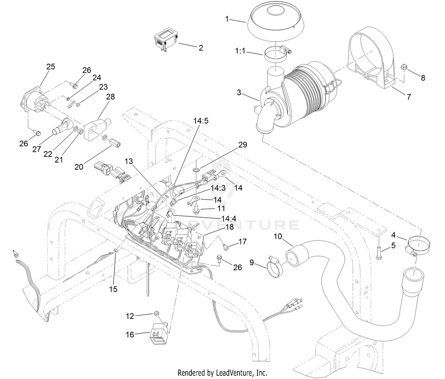 Wire Harness, Air Cleaner and Hose Assembly