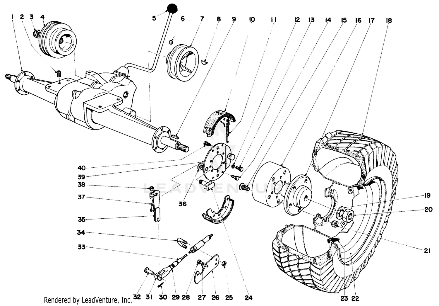 TRANSAXLE, WHEEL AND BRAKE ASSEMBLY