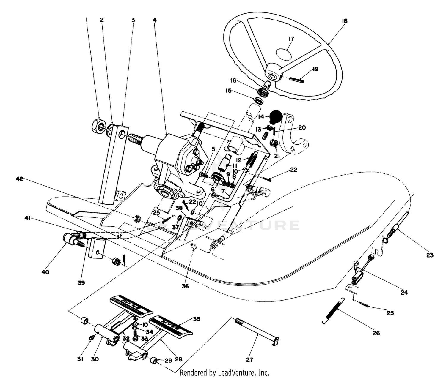 Pedals And Steering Wheel Assembly