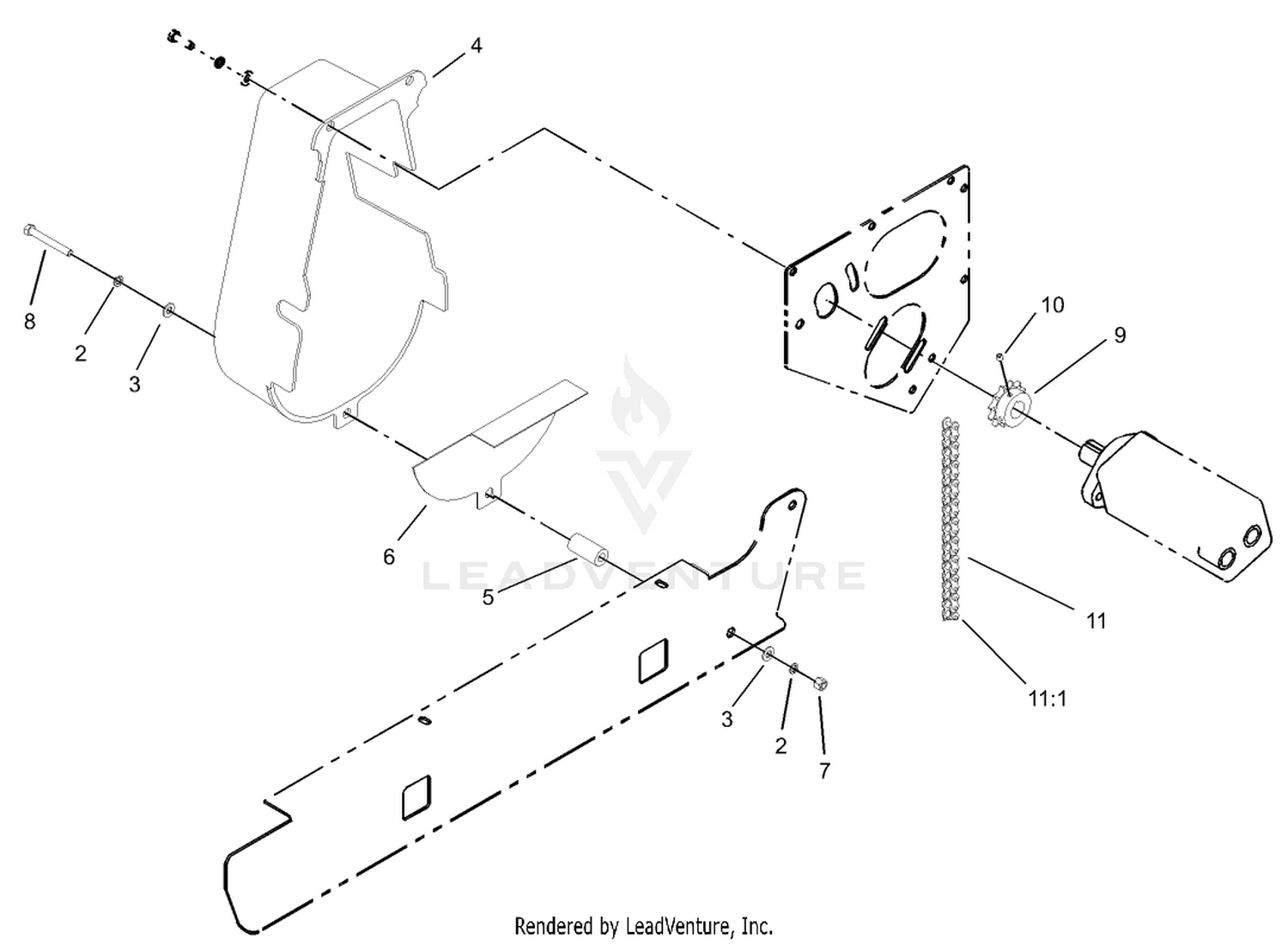 Chain, Sprocket and Guard Assembly