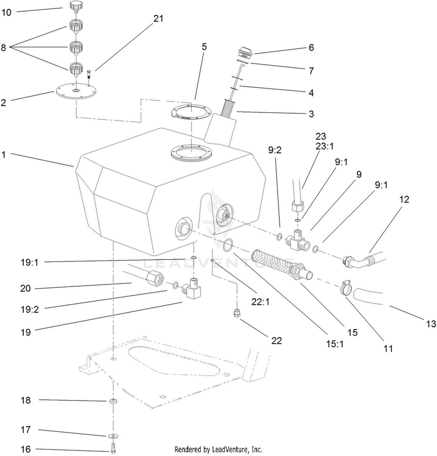 Hydraulic Filter and Reservoir Assembly