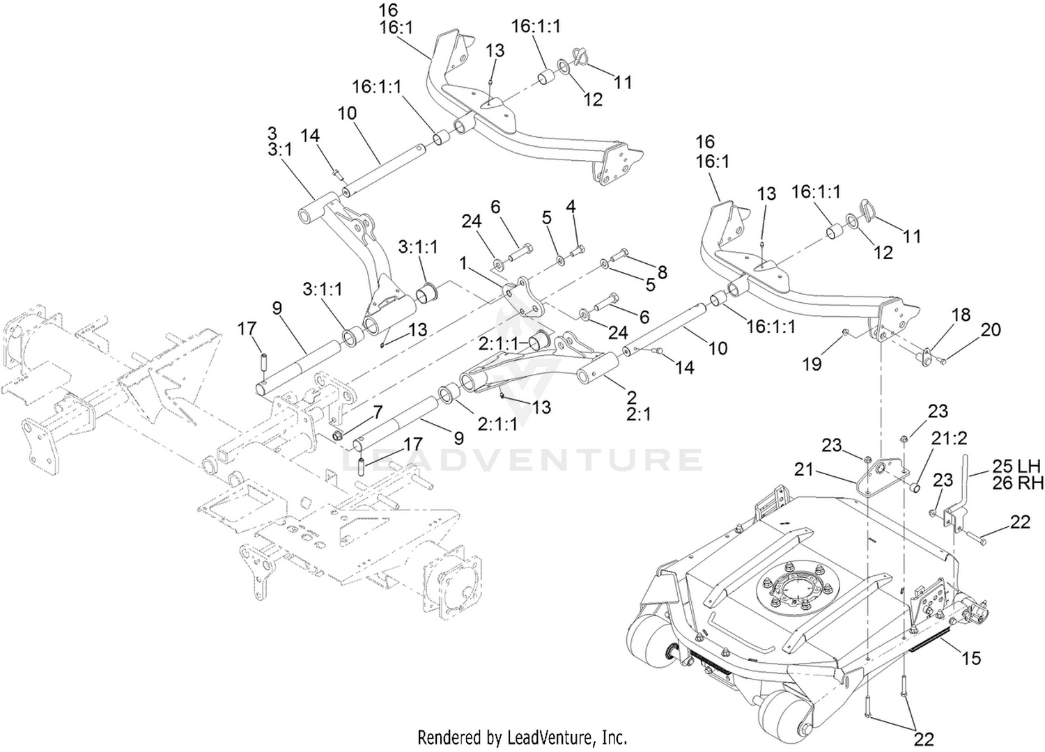 No. 2 and 3 Deck and Lift Arm Assembly
