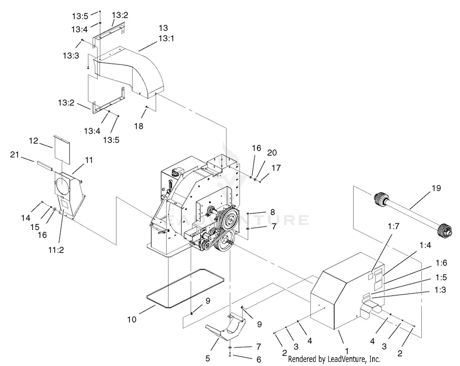 Power-Take-Off Shaft and Shield Assembly