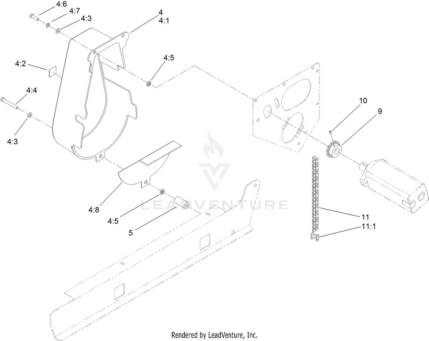 Chain, Sprocket and Guard Assembly