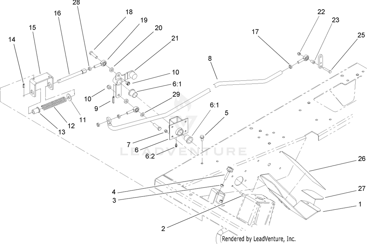 Traction Pedal and Linkage Assembly