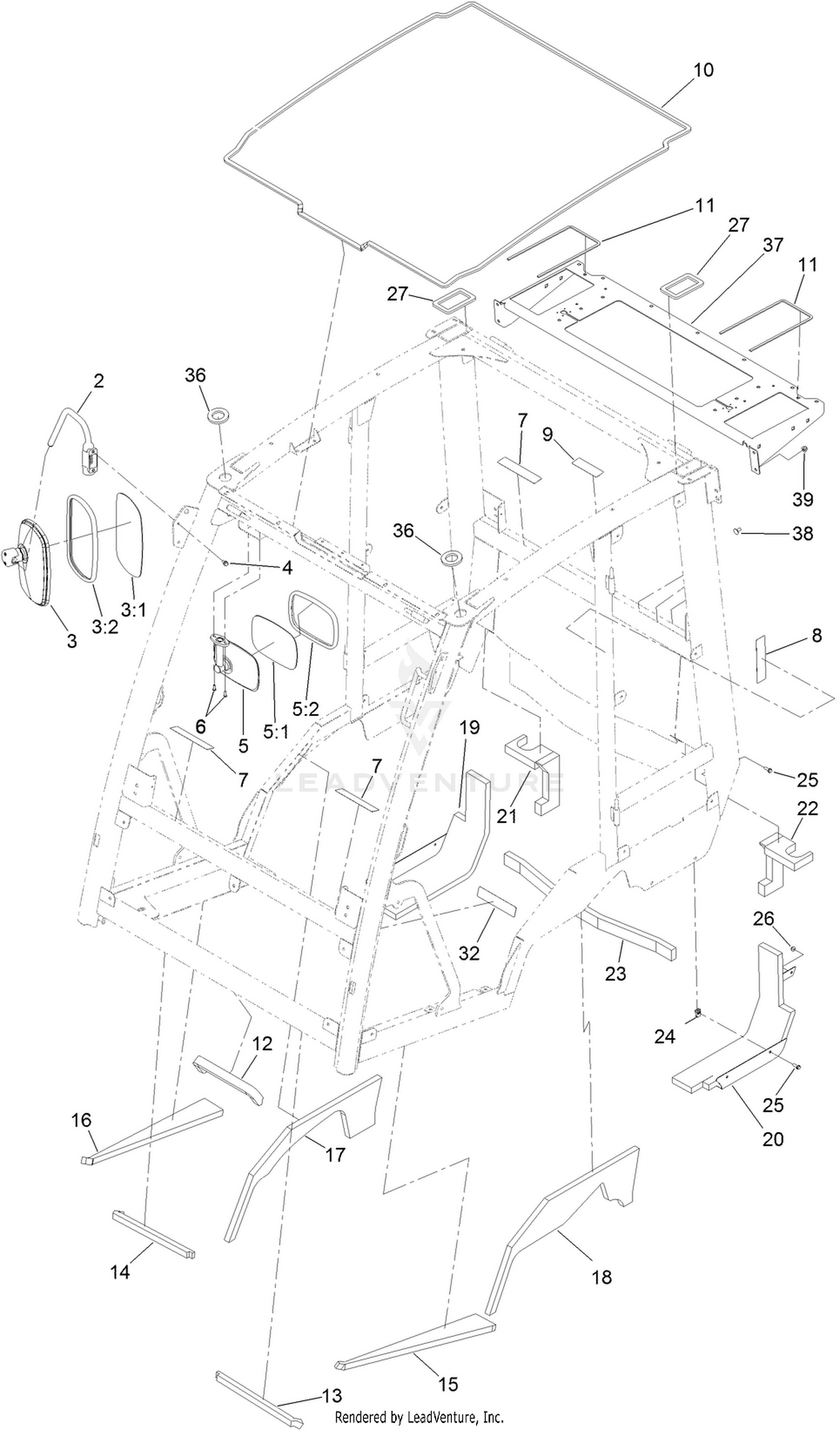 Frame, Seal and Mirror Assembly