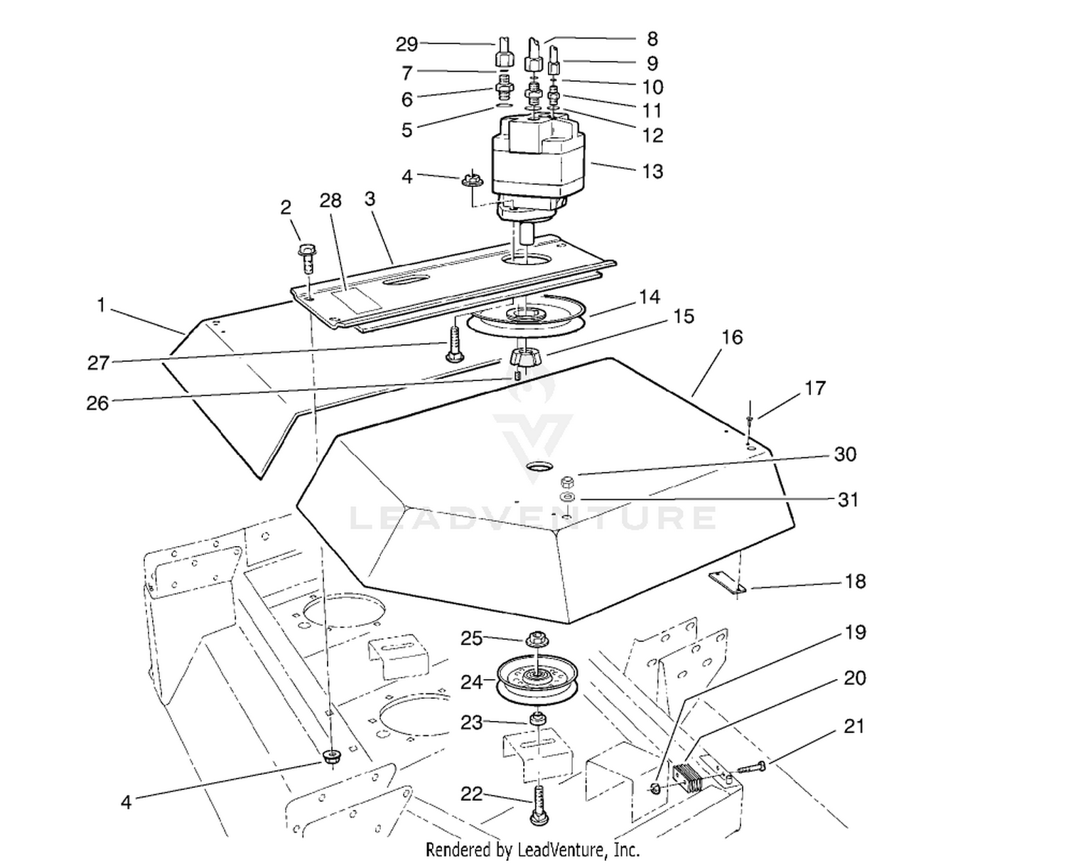 Wing Deck Model No. 30591 L.h.  30593 R.h. Drive Assembly