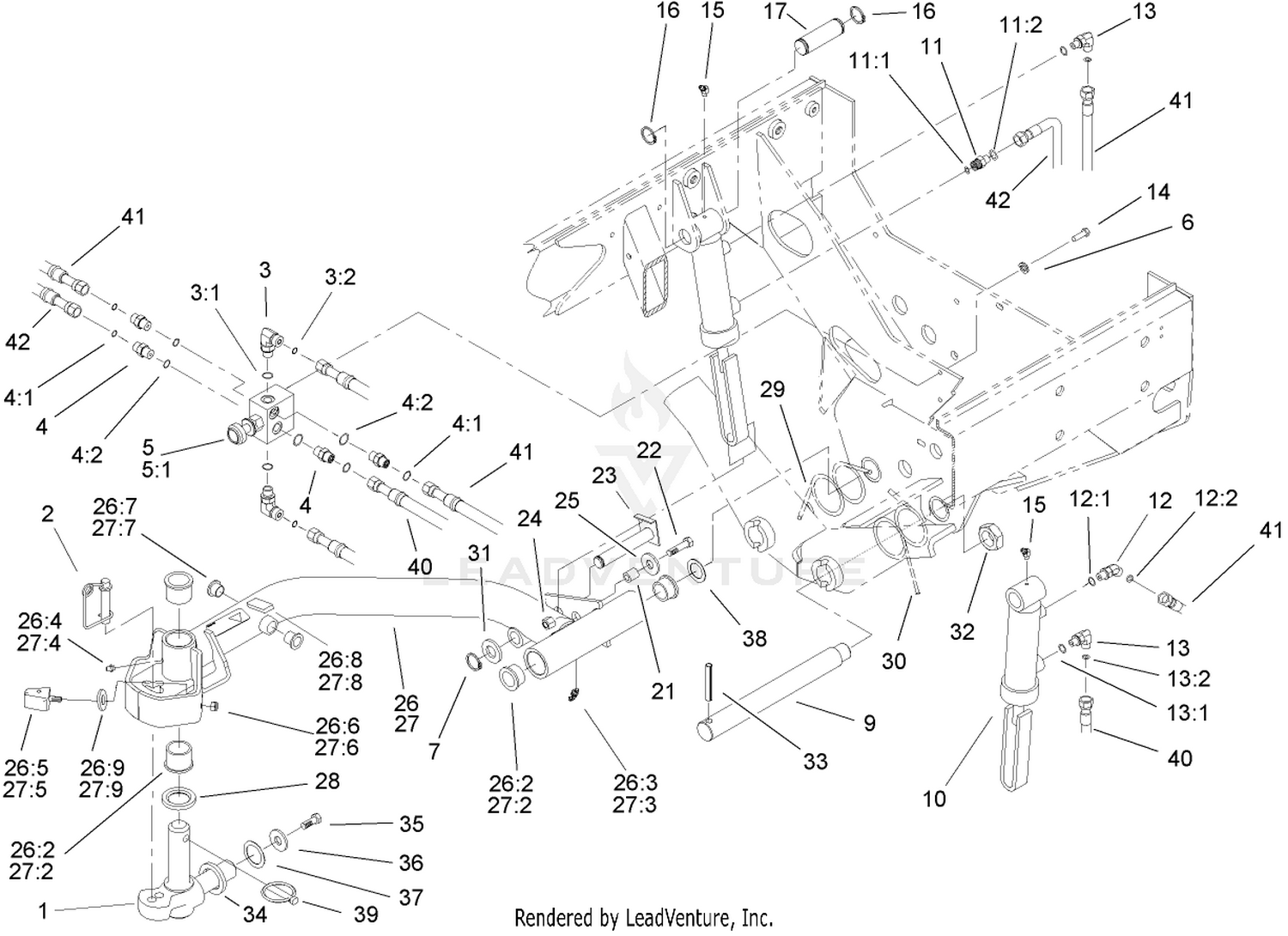 Rear No. 2 and No. 3 Lift Arm Assembly