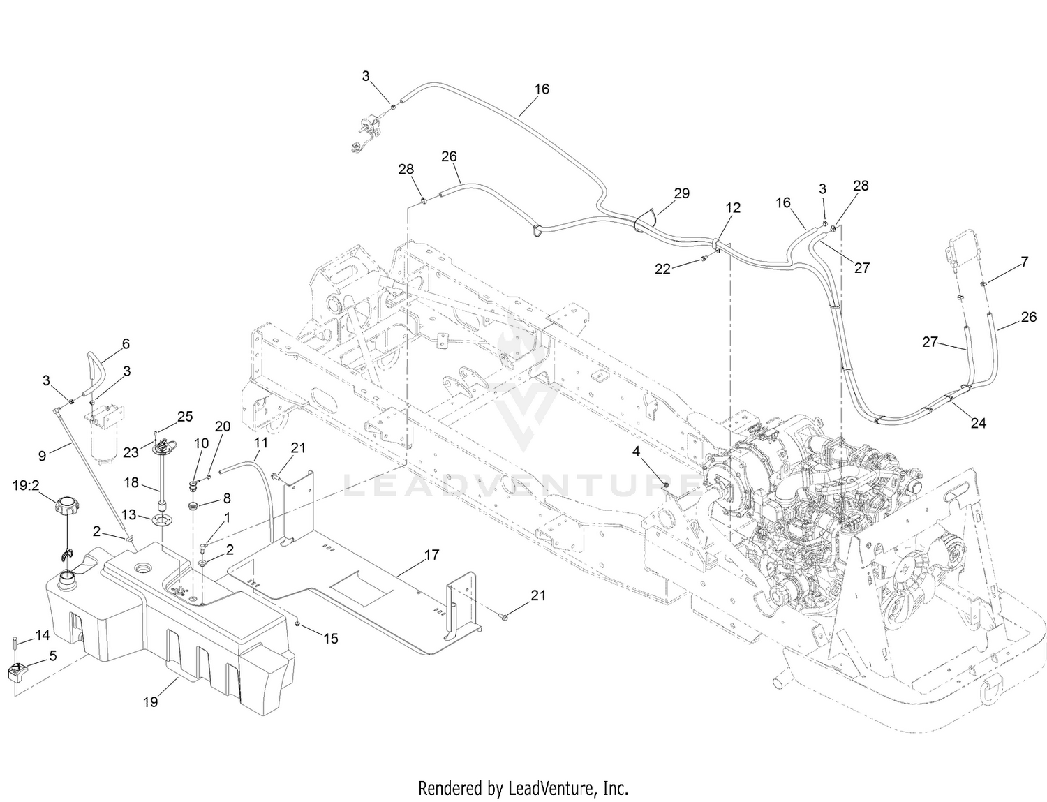 Fuel Tank and Line Assembly