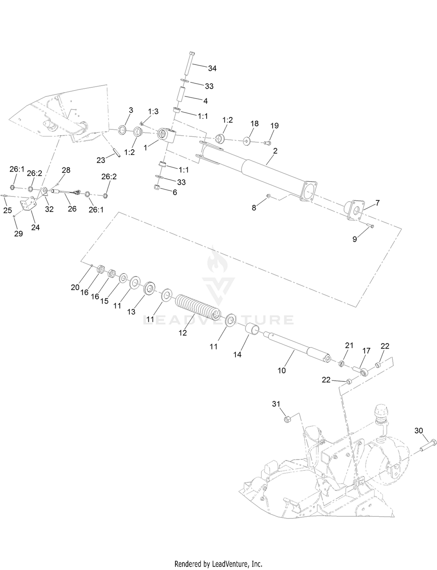 Left Hand Deck Impact Arm   and Limit Switch Assembly