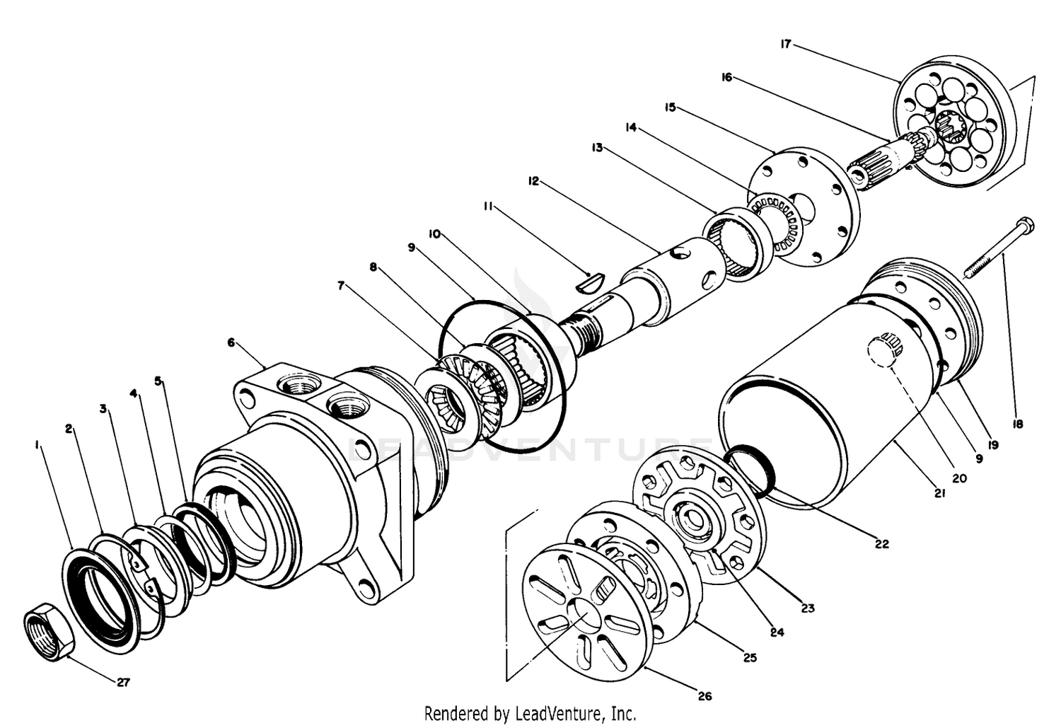 Hydraulic Drive Motor Left Rear No. 49-8621