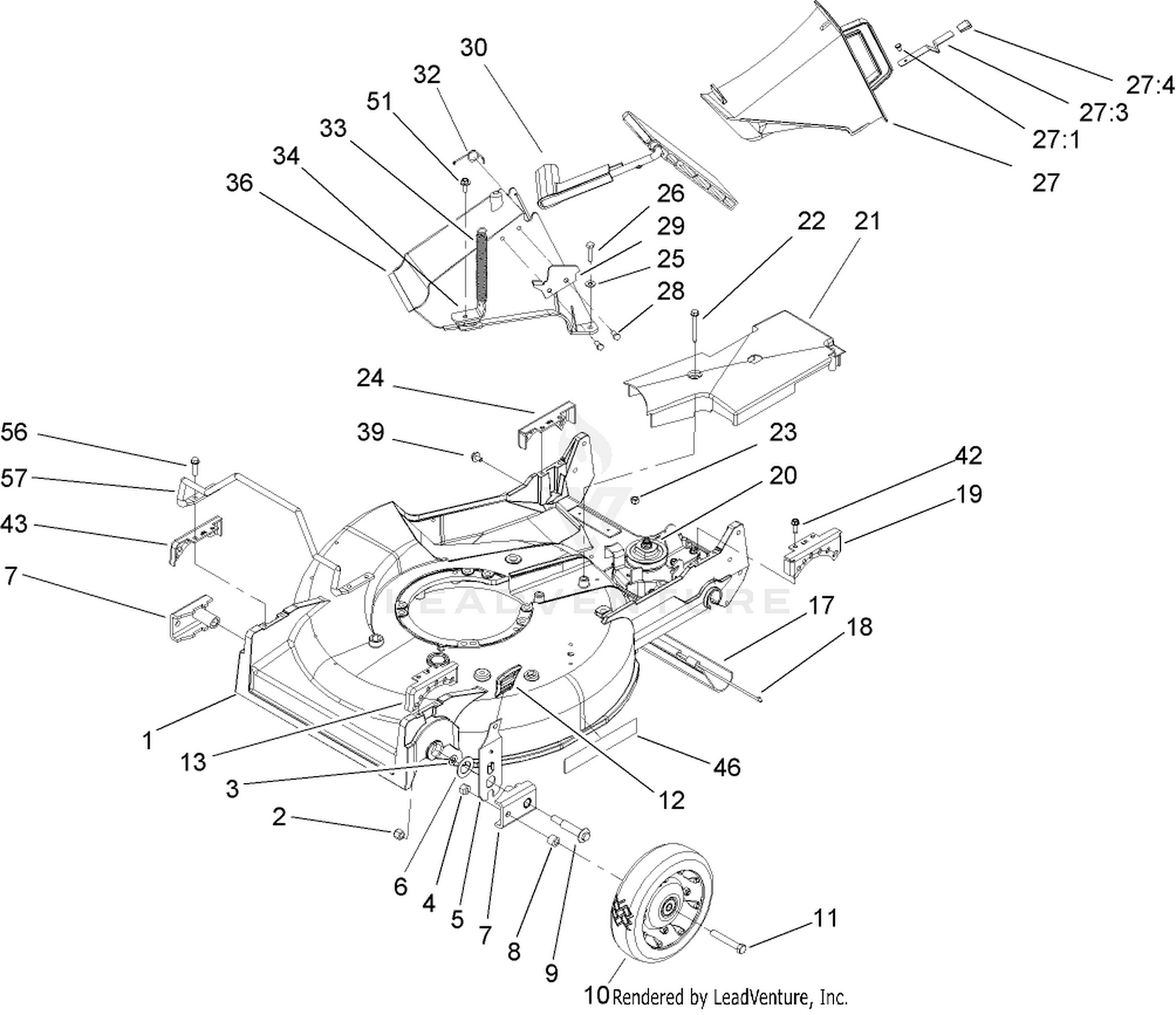 Housing, Chute and Wheel Assembly