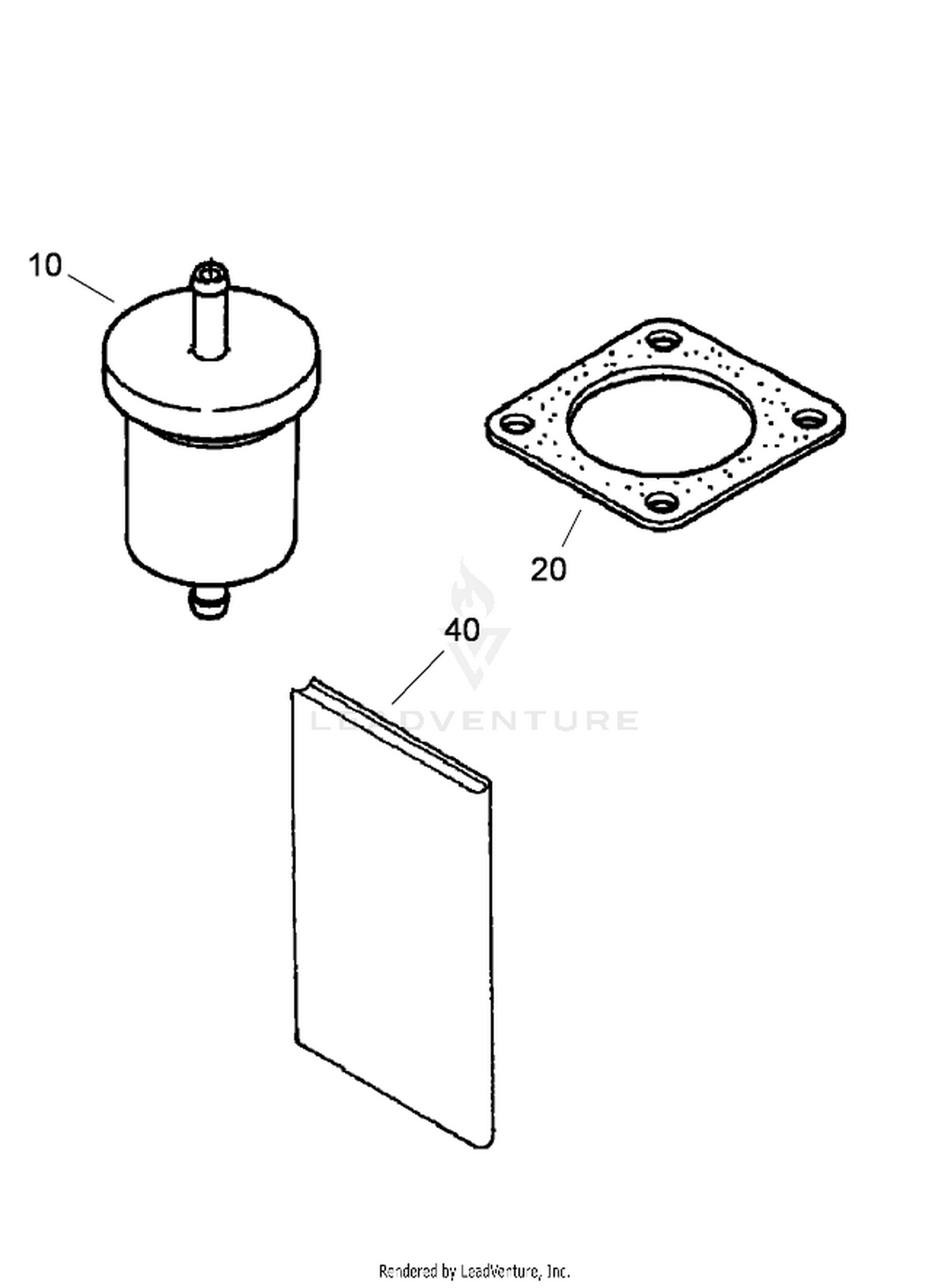 Fuel Filter, Muffler Gasket and Engine Operator Manual
