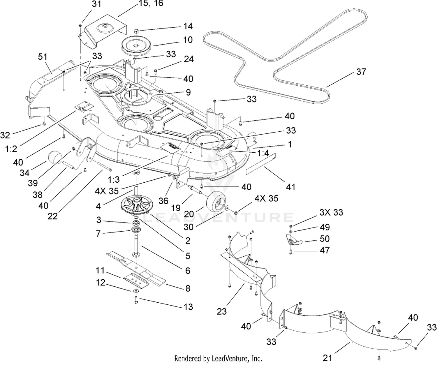 52 Inch Deck Assembly