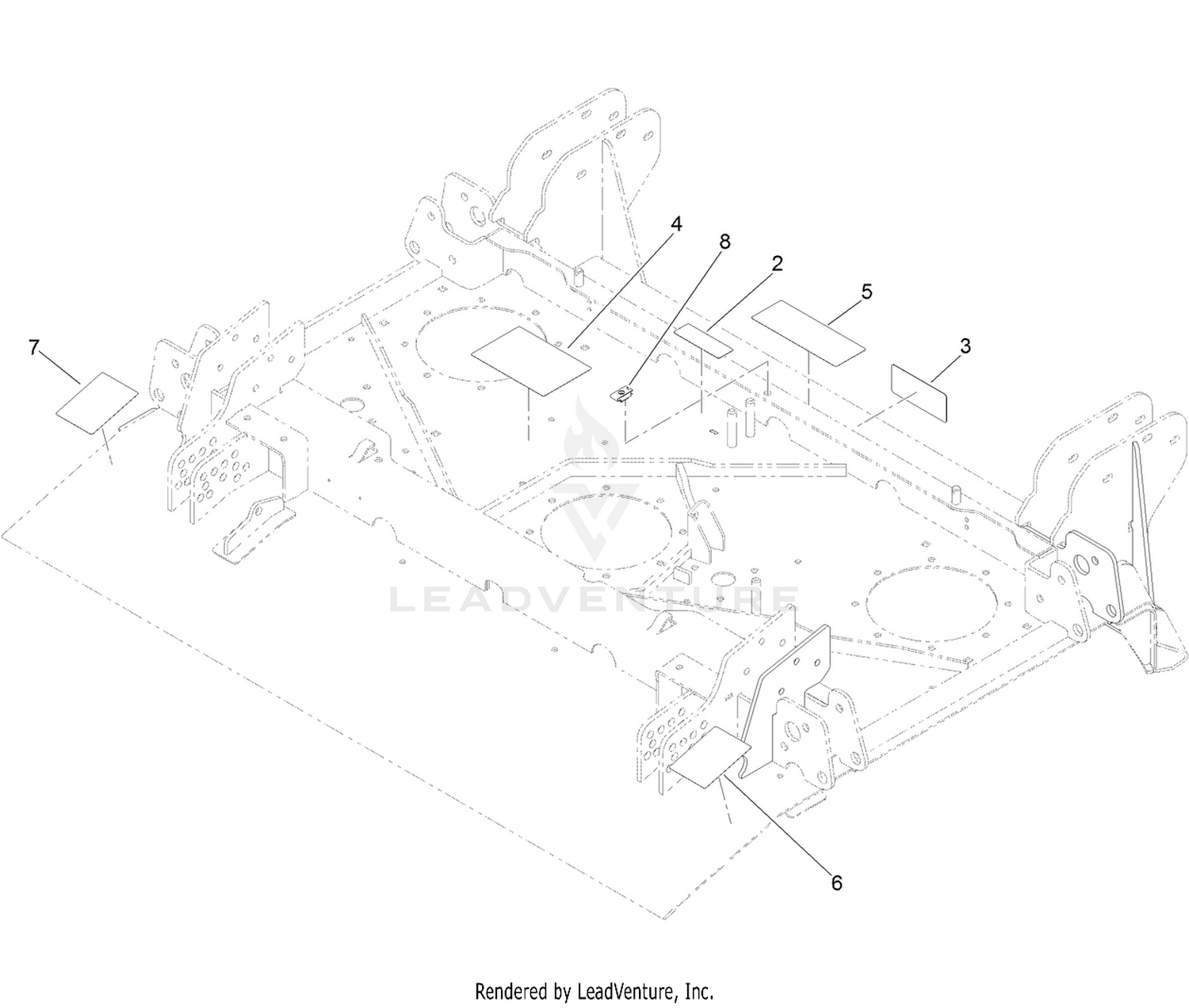 Center Front Deck and Decal Assembly No. 130-9201
