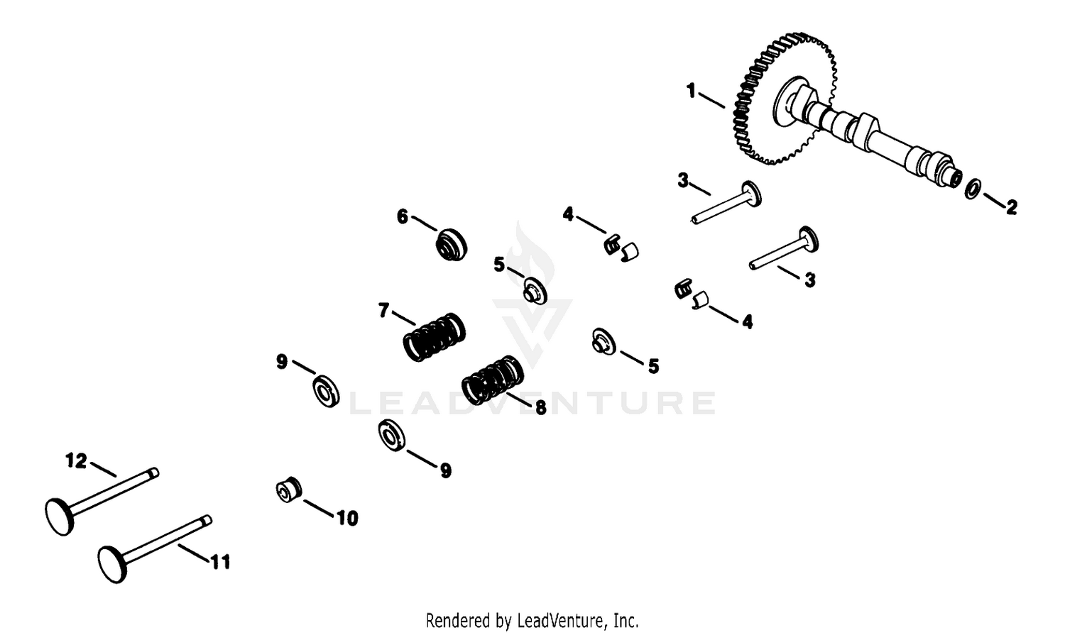 Camshaft  Valves-Engine Kohler Model No. Kt17qs Type No. 24324 (continued)