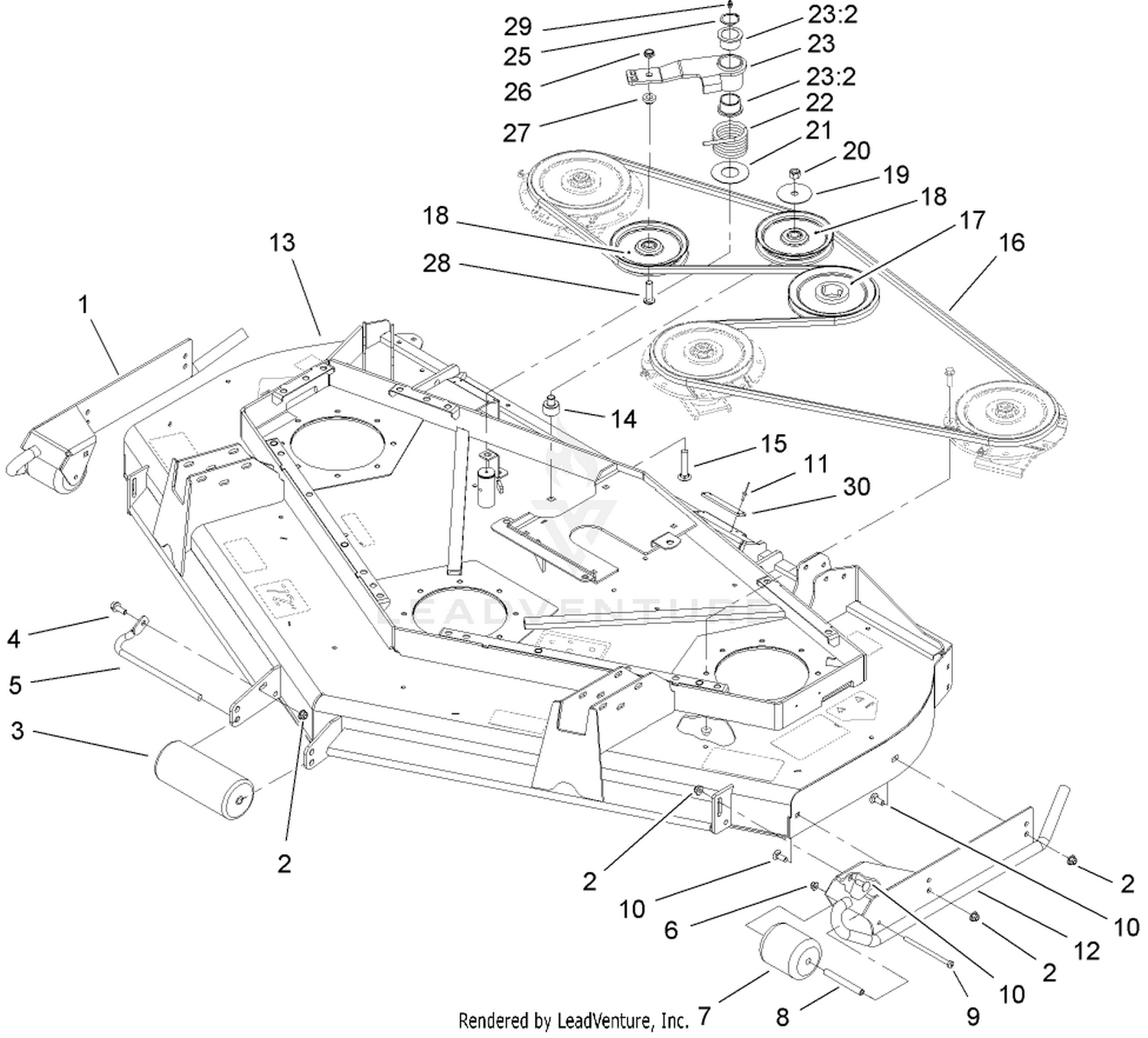 Roller, Pulley and Belt Assembly